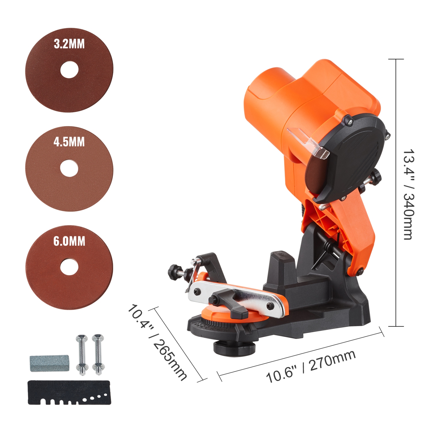 VEVOR 5700RPM Electric Chainsaw Sharpener, 140W Electric Saw Chain Blade Sharpener, Bench Chain Saw Sharpening Tool with 3 Grinding Wheels Fit 0.25"