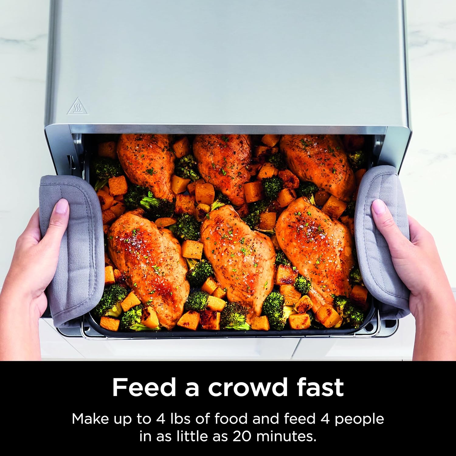 Refurbished - Ninja Flip Toaster Oven&Air Fryer, 8-in-1 Functionality, Flip Up&Away Capability for Storage Space, LargeCapacity, 1800 watts, SP151