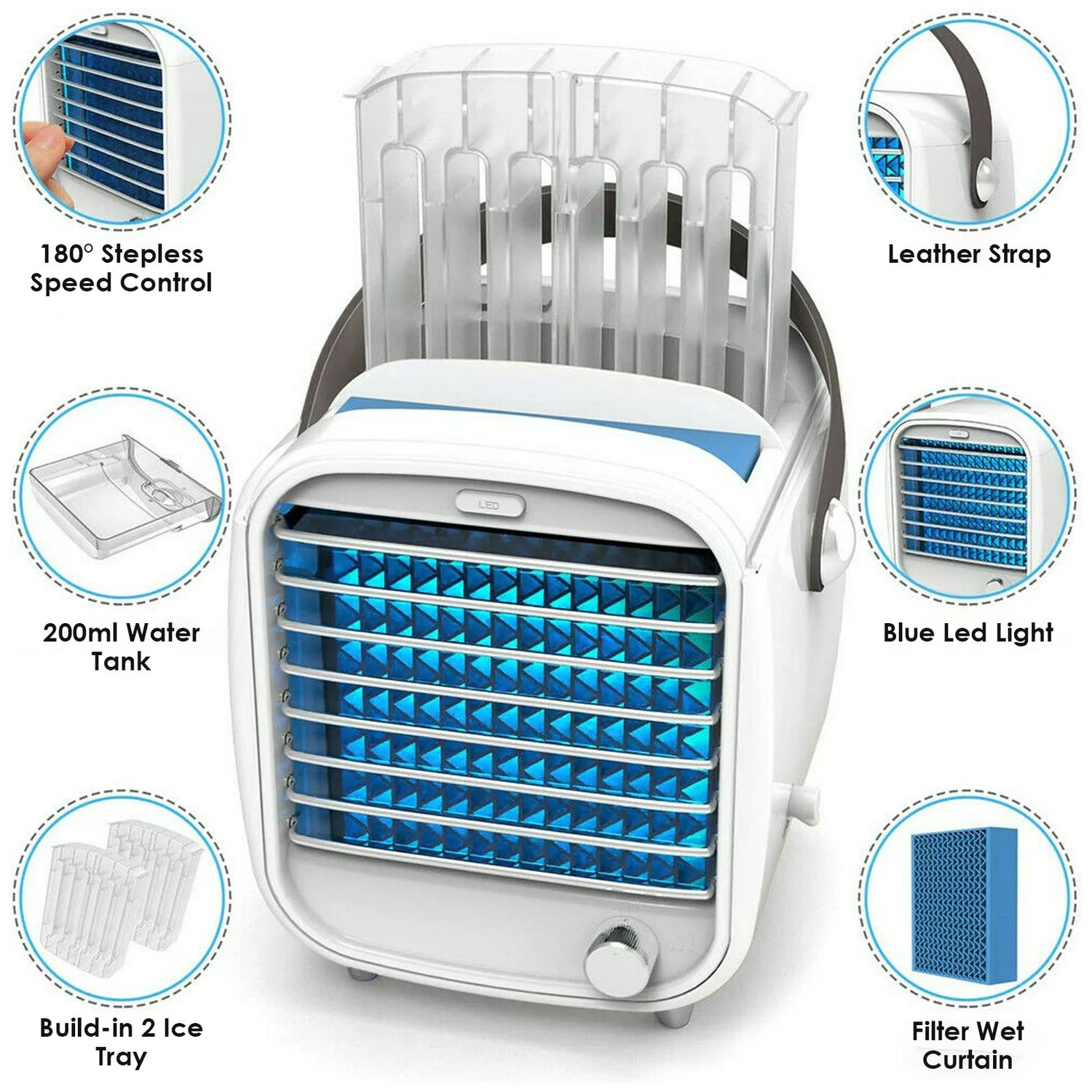 Portable fan, desktop cooling fan, mini portable water cooling fan