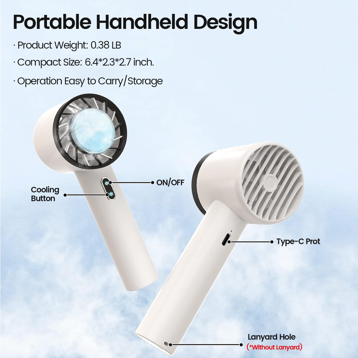 USB handheld fan, outdoor portable mini fan, indoor small electric fan