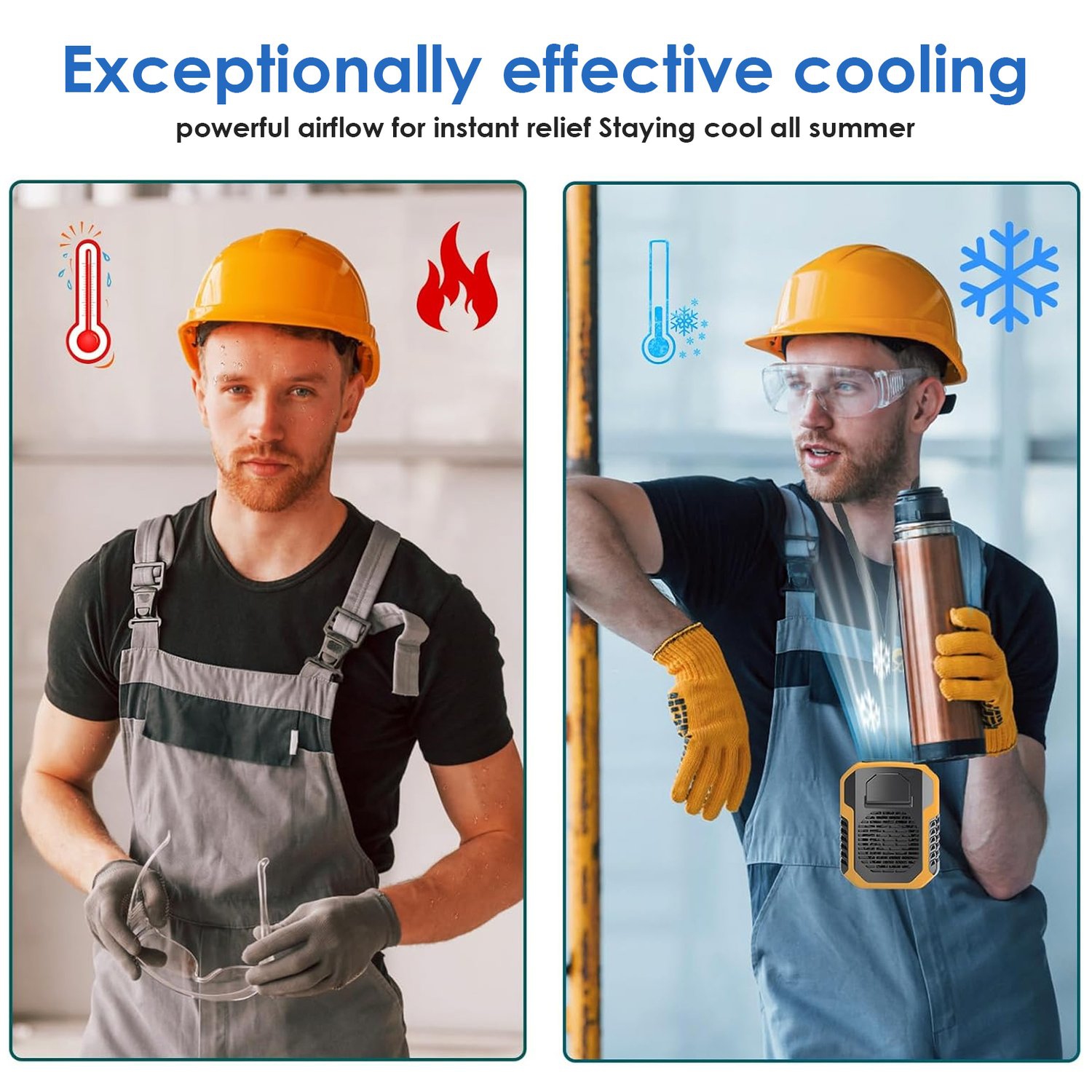 Portable Neck Fan, Clip-On Cooling Waist Fan, USB Rechargeable Electric Neck Fan for Summer