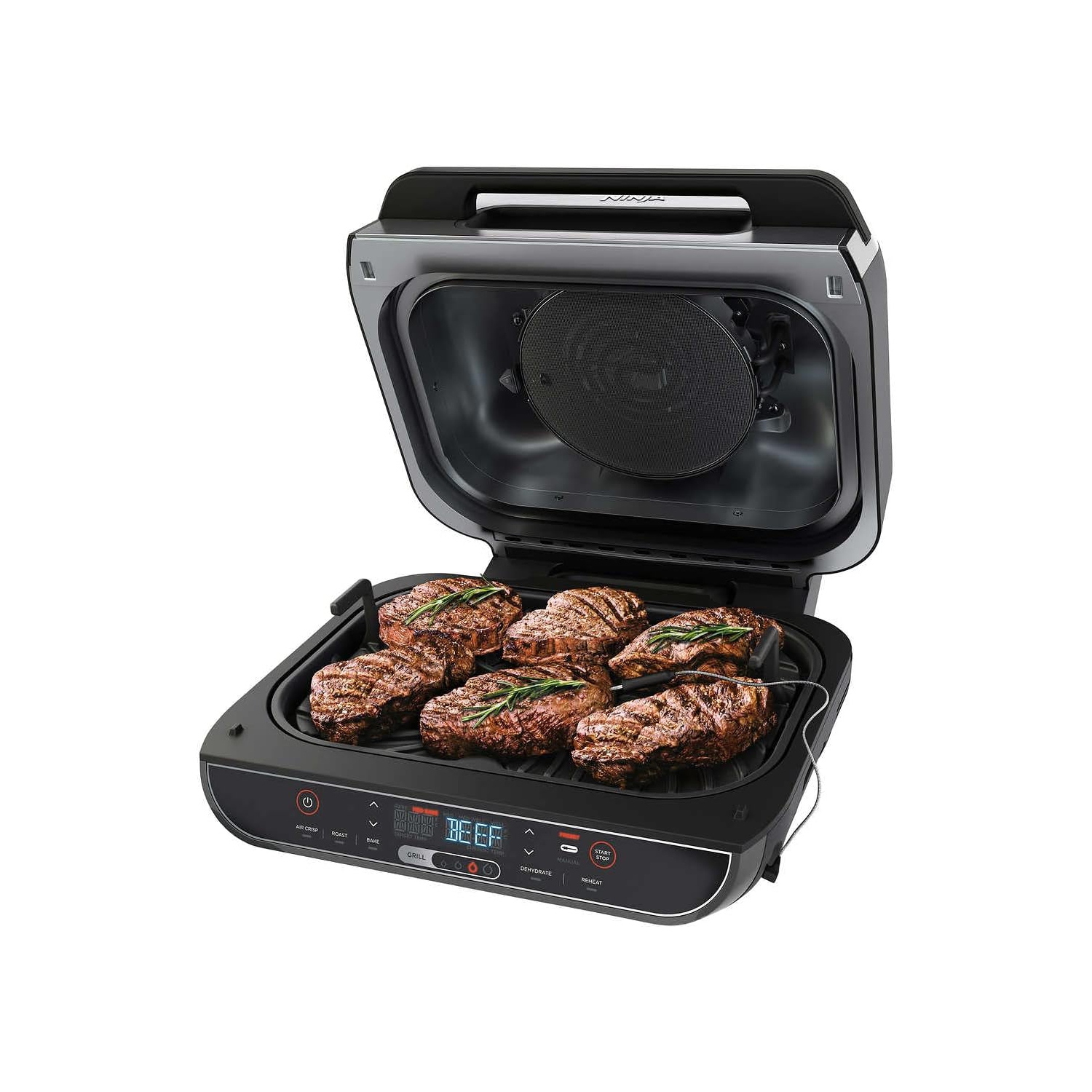 Remis à neuf - Gril d'intérieur 6-en-1 Foodi Smart XL de Ninja avec friture à air chaud, rôtissage, cuisson, réchauffage et déshydratation,