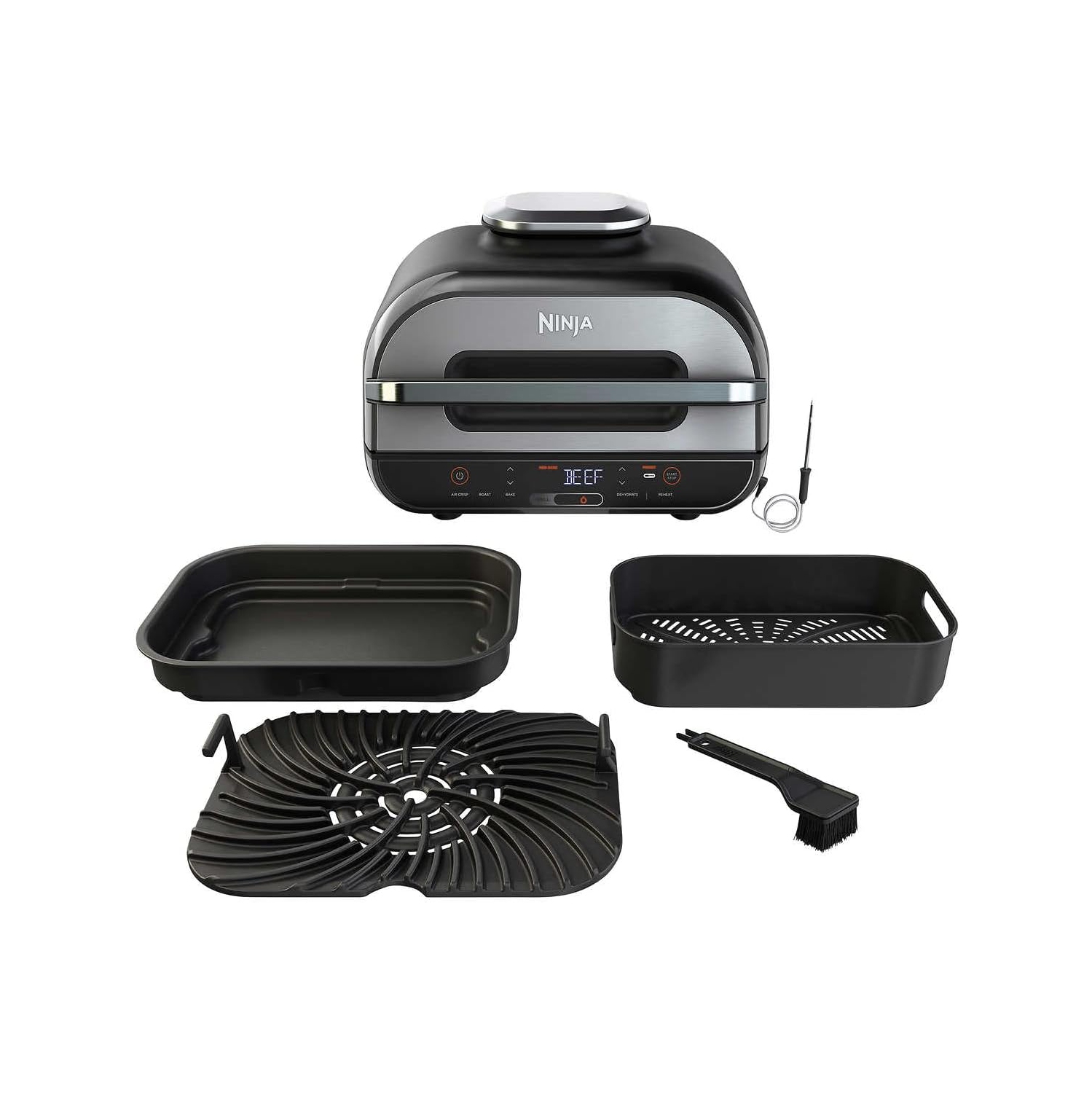 Remis à neuf - Gril d'intérieur 6-en-1 Foodi Smart XL de Ninja avec friture à air chaud, rôtissage, cuisson, réchauffage et déshydratation,