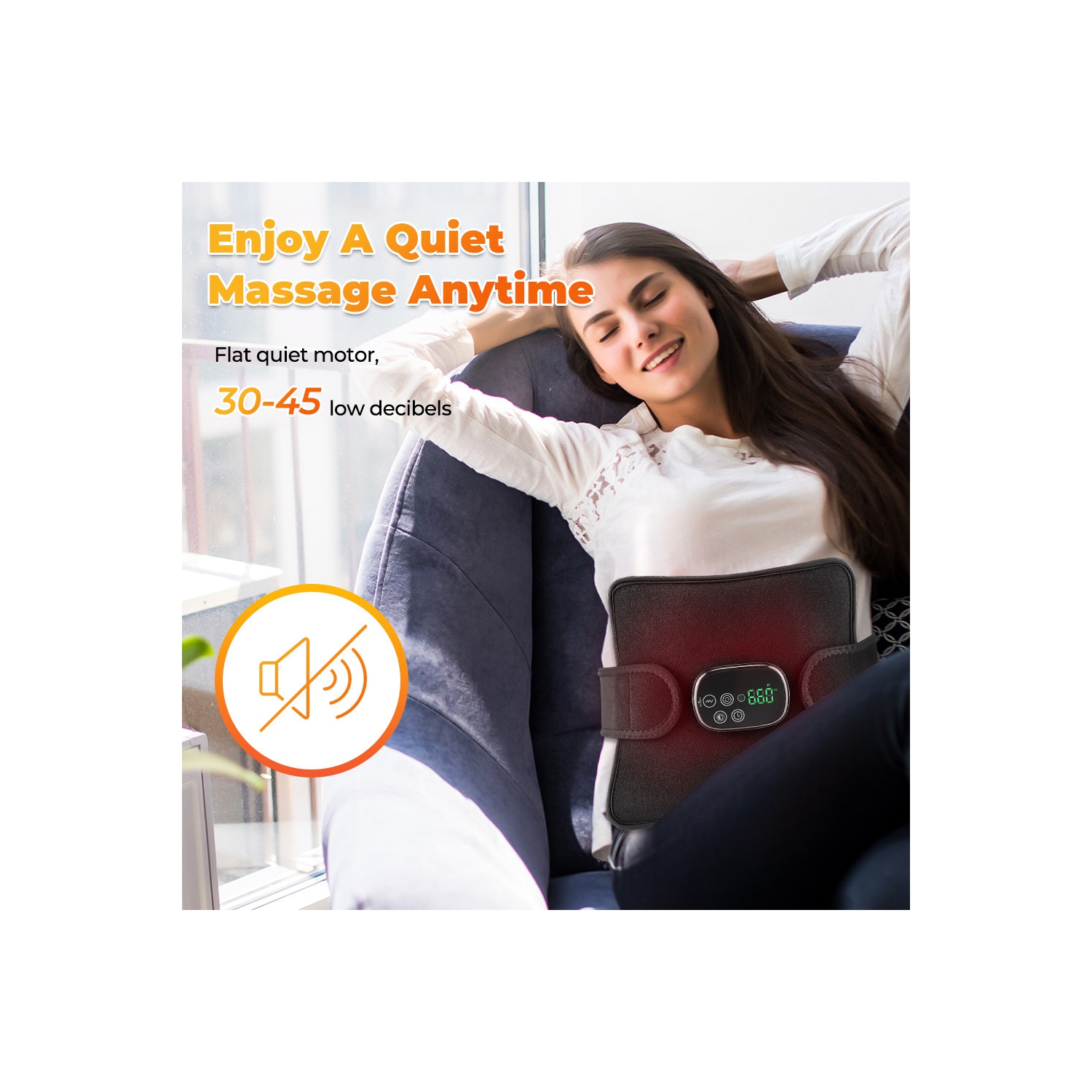 Cordless Infrared Red Light Massager Pad for Body, 3 Massage Levels, 3 Timer Setting, 46pcs Beads of 660nm & 850nm