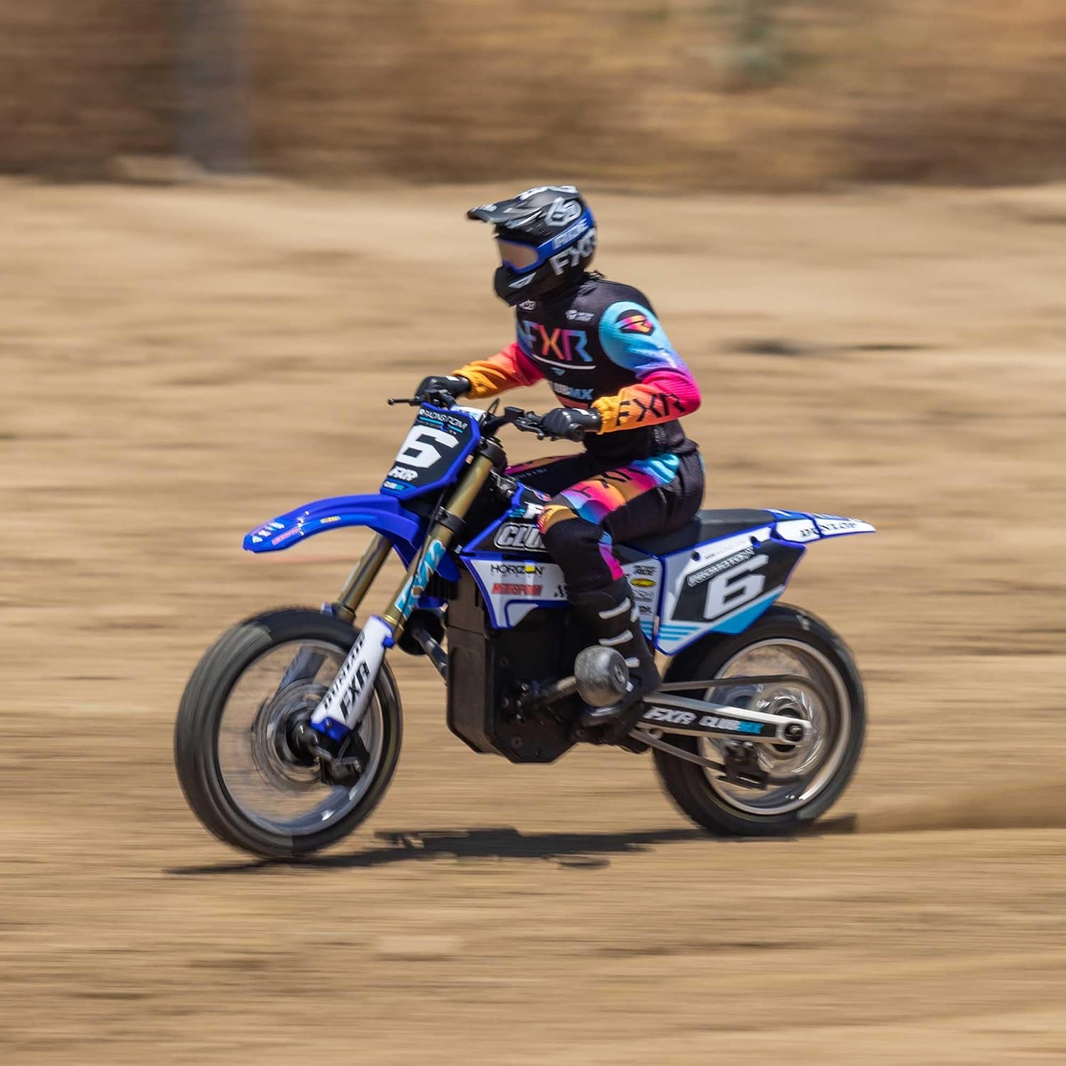 Moto téléguidée Promoto-MX 1/4 de Losi Batterie prête à l'emploi et chargeur non inclus ClubMX LOS06000T2 bleu