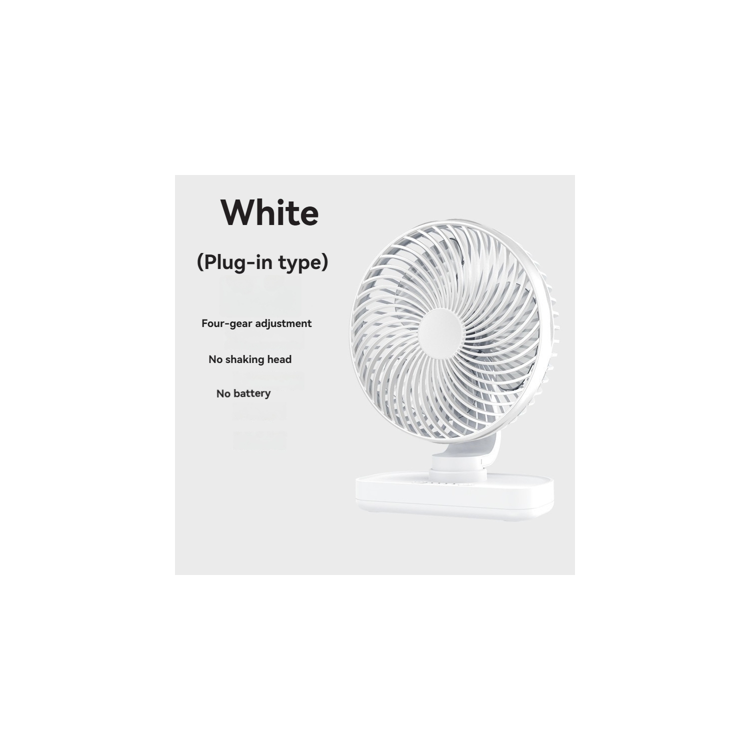 4-speed USB plug-in electric fan - ultra-quiet brushless motor, no shaking head, suitable for office/home portable cooling products