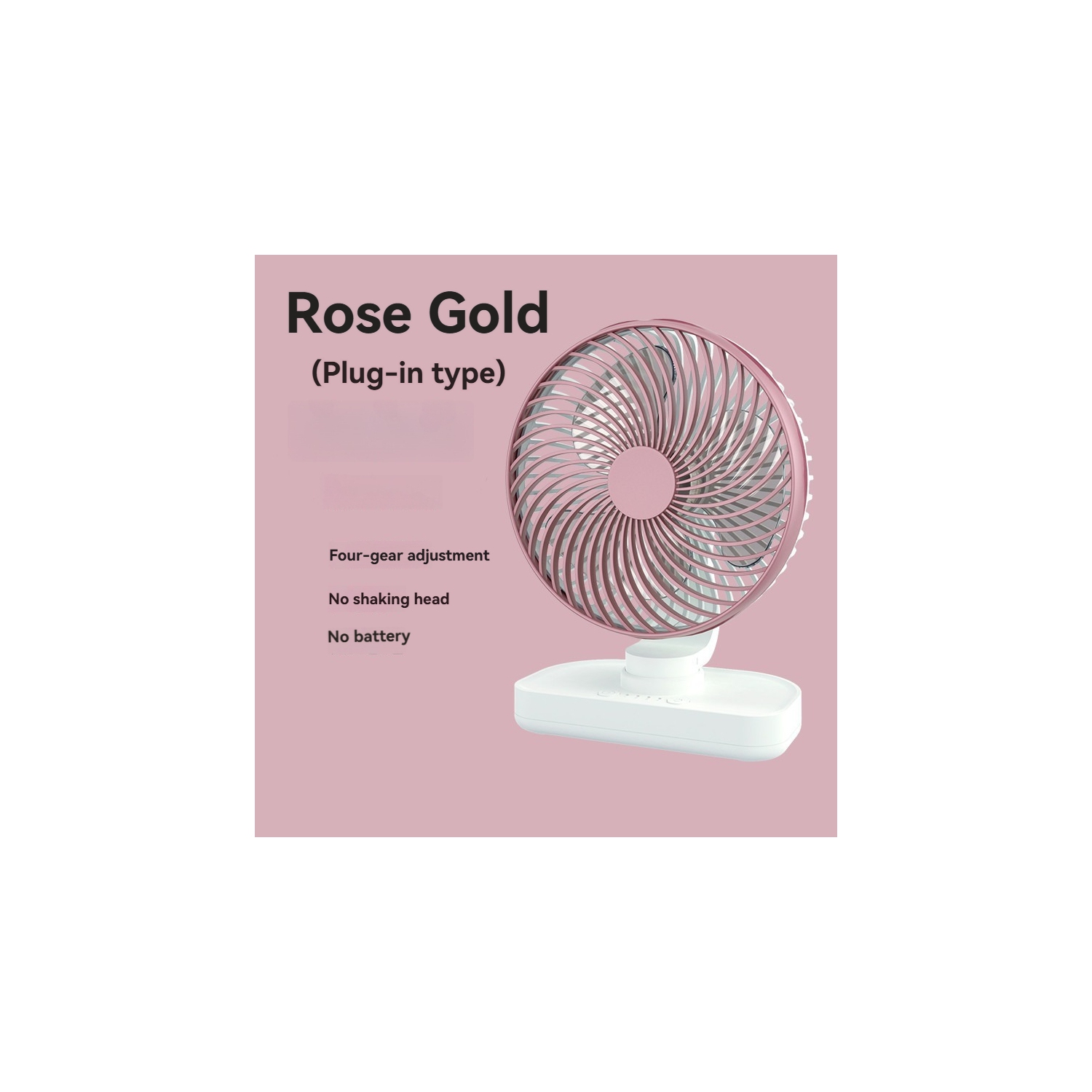 4-speed USB plug-in electric fan - ultra-quiet brushless motor, no shaking head, suitable for office/home portable cooling products