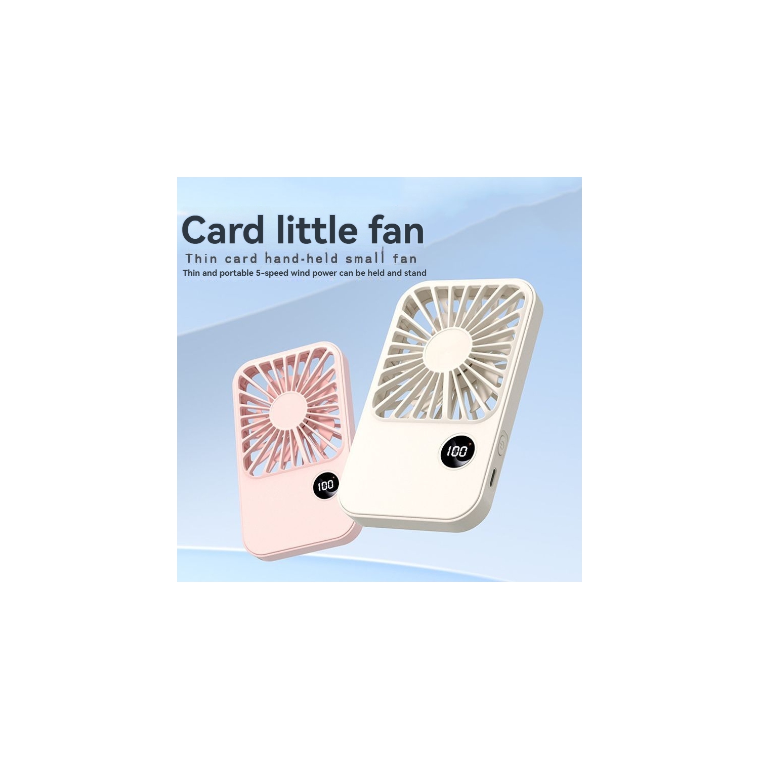 Ventilateur de carte mince de bureau, chargement USB, mini ventilateur portatif d'extérieur, support de bureau, grand ventilateur de table à vent