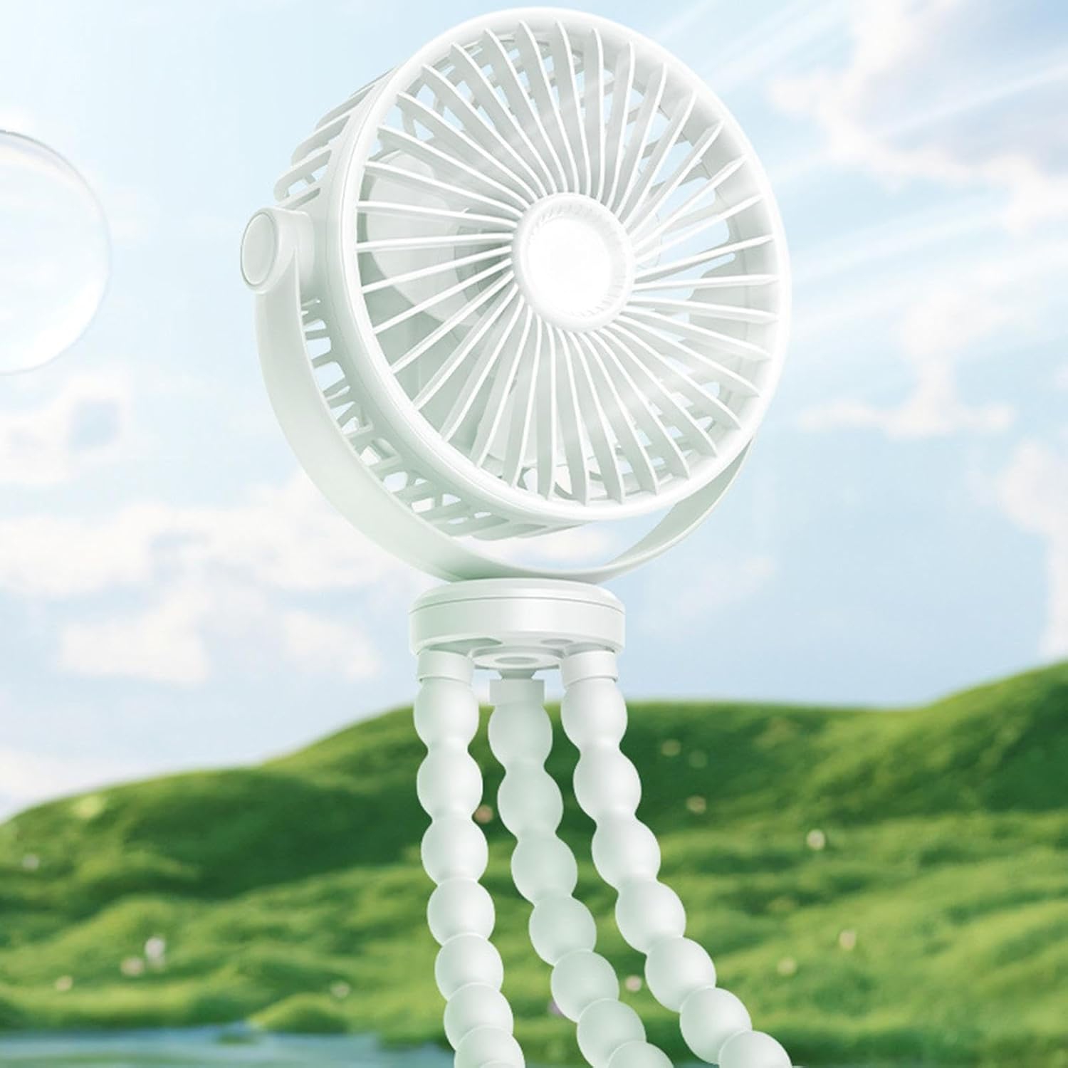 Ventilador de clip de 3600&nbsp;mAh&nbsp;: ajustable a 720°, silencioso, alimentación por USB, tres velocidades, batería de larga duración, apto para