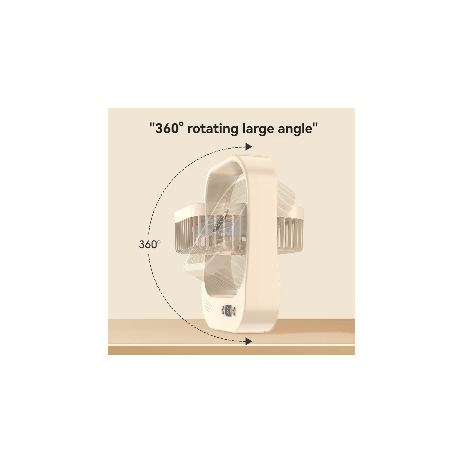 [Charging model] Thin and light wide-angle desktop fan | Three wind speeds + soft night light | HD digital display | Low noise operation | Free