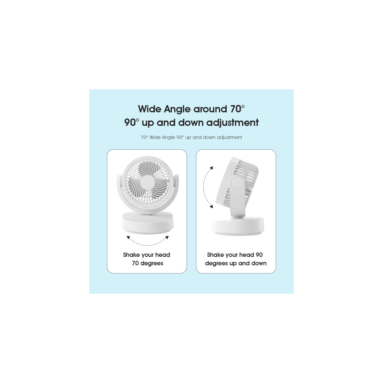 Milk coffee color USB desktop circulation fan | Brushless motor ultra-quiet | 4000mAh long battery life 12h | 3-speed turbo wind