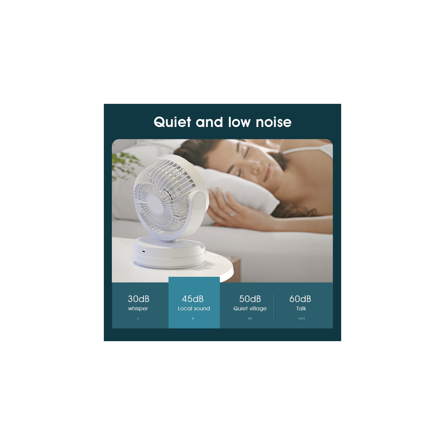 Ventilateur de circulation de bureau USB couleur café lait | Moteur sans balais ultra-silencieux | 4000 mAh longue autonomie de batterie