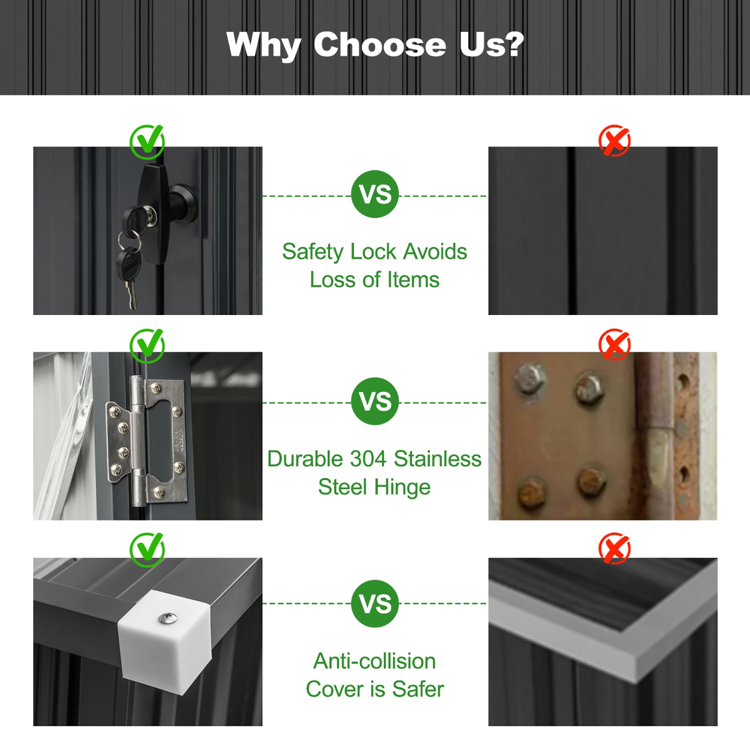 Gymax 10' x 7.7' Outdoor Storage Shed w/ 4 Vents Lockable Doors Waterproof & Windproof