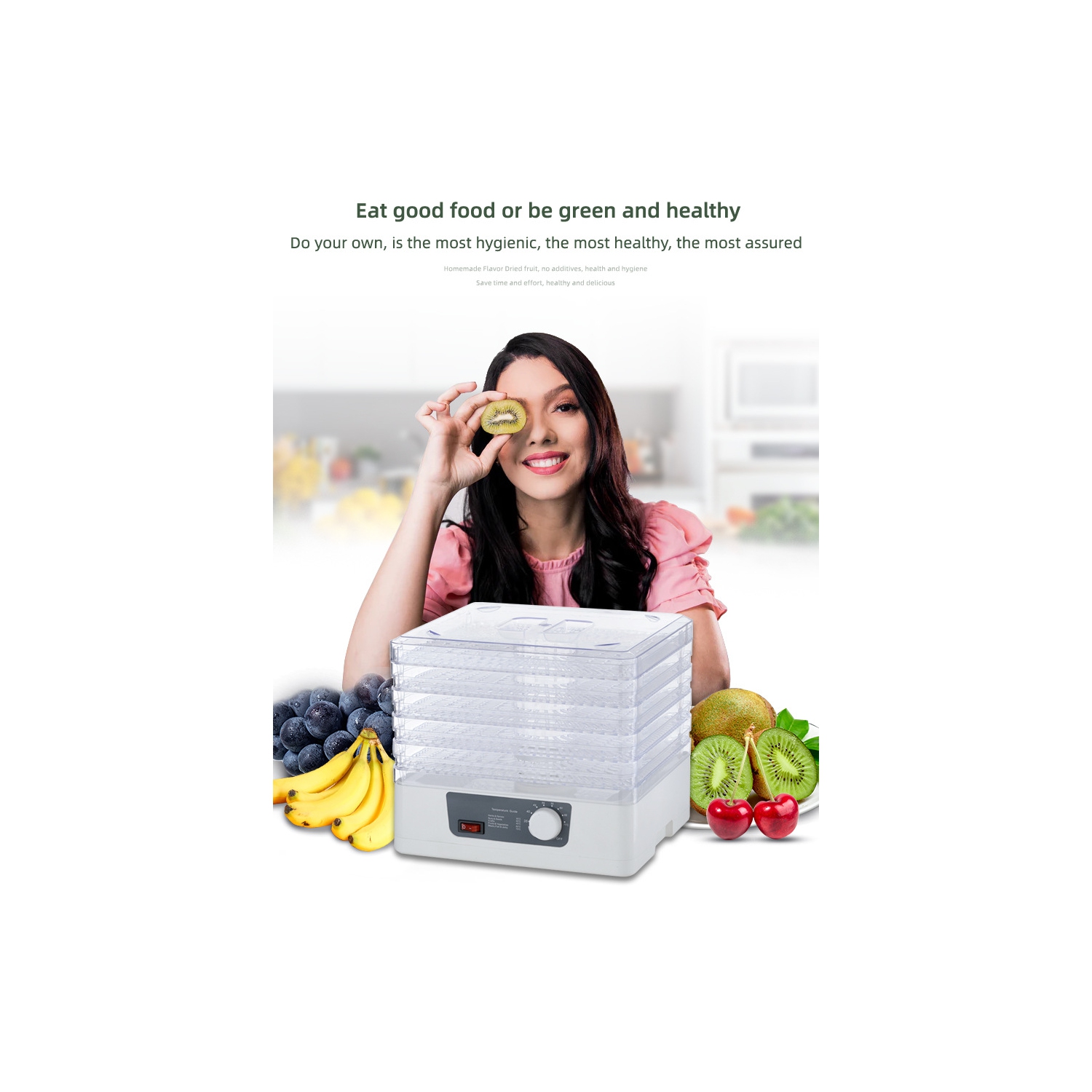 Stainless Steel Electric Food Dehydrator – 97% Nutrient Retention, 5-Layer Drying Rack, Digital LED Control for Healthy Snacks, Jerky, & DIY Recipes