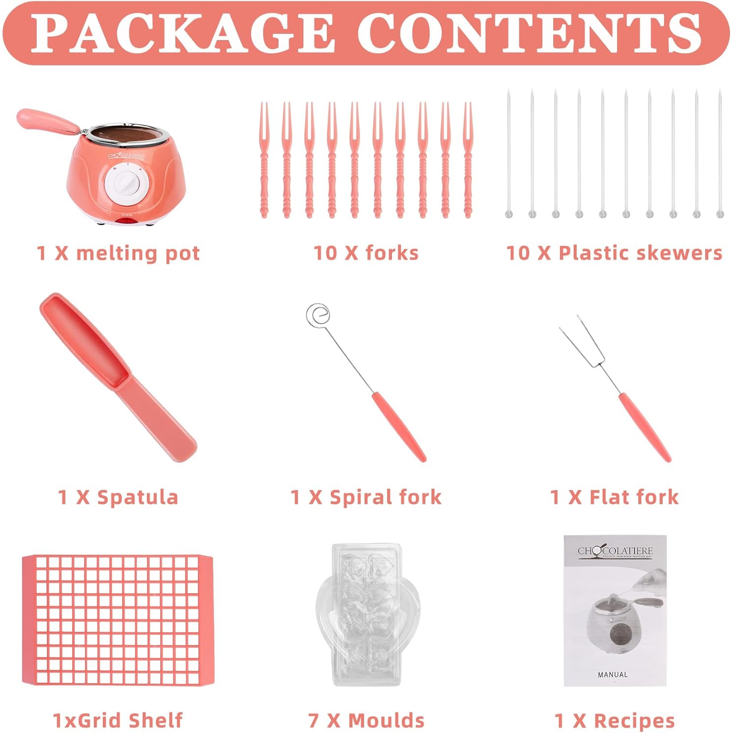 Set de fondue de chocolate 2 en 1 con olla extraíble, molde y accesorios de bricolaje, perfecto para fiestas infantiles y noches de postres.