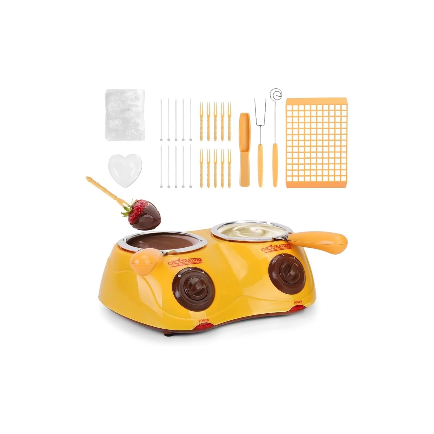 Olla eléctrica para derretir chocolate con control de temperatura dual y 20 accesorios Se puede utilizar para postres caseros, fiestas y