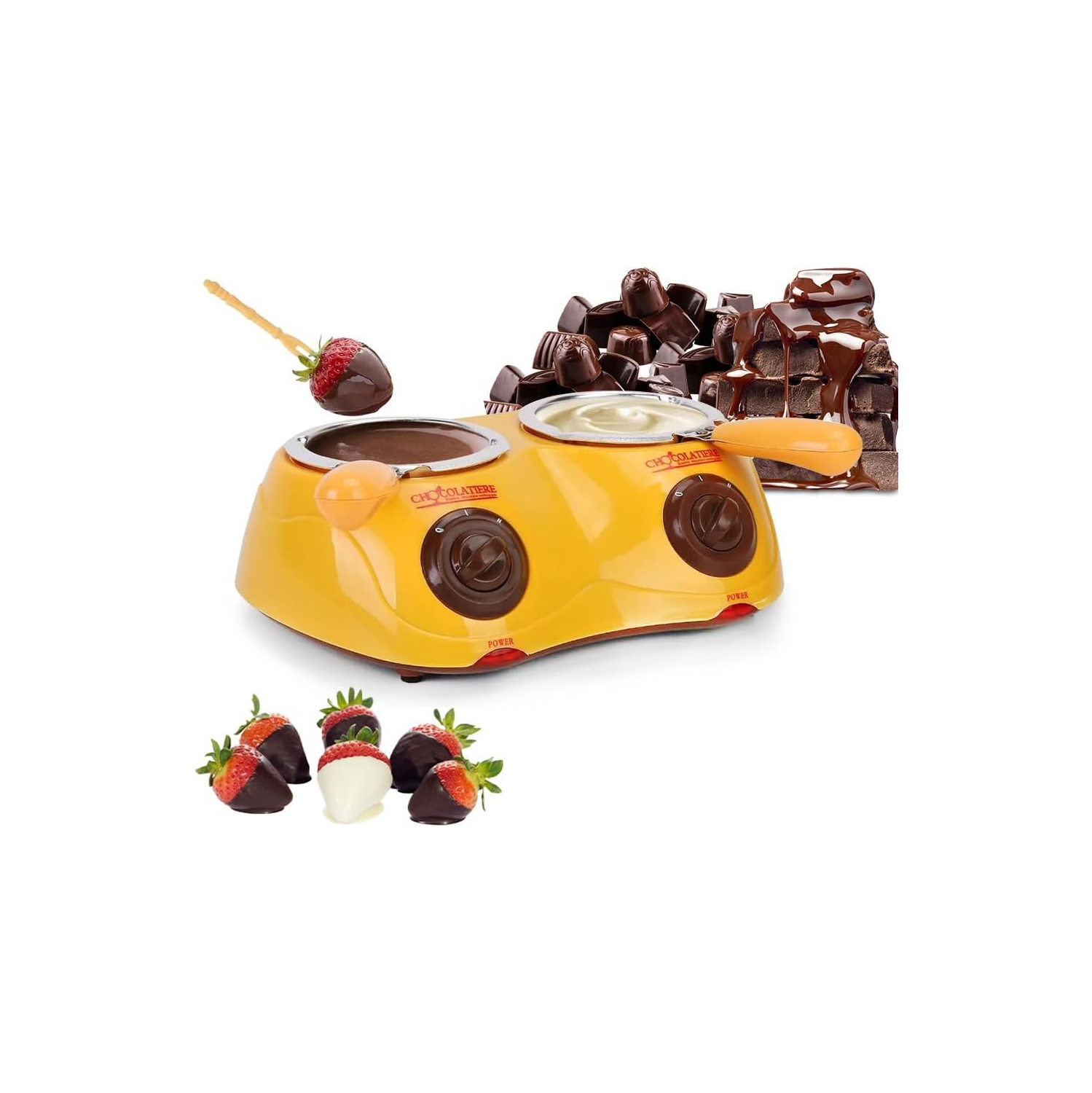 Olla eléctrica para derretir chocolate con control de temperatura dual y 20 accesorios Se puede utilizar para postres caseros, fiestas y