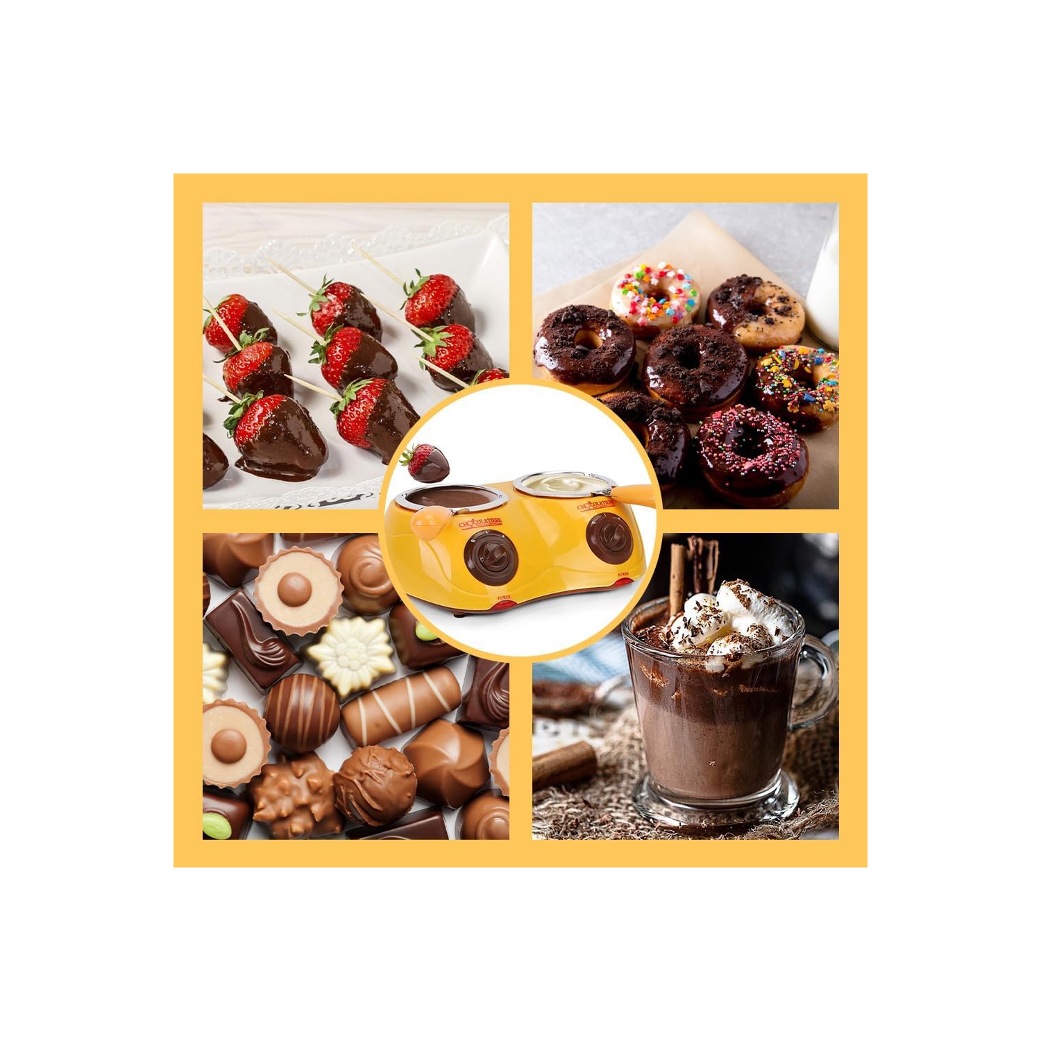 Olla eléctrica para derretir chocolate con control de temperatura dual y 20 accesorios Se puede utilizar para postres caseros, fiestas y