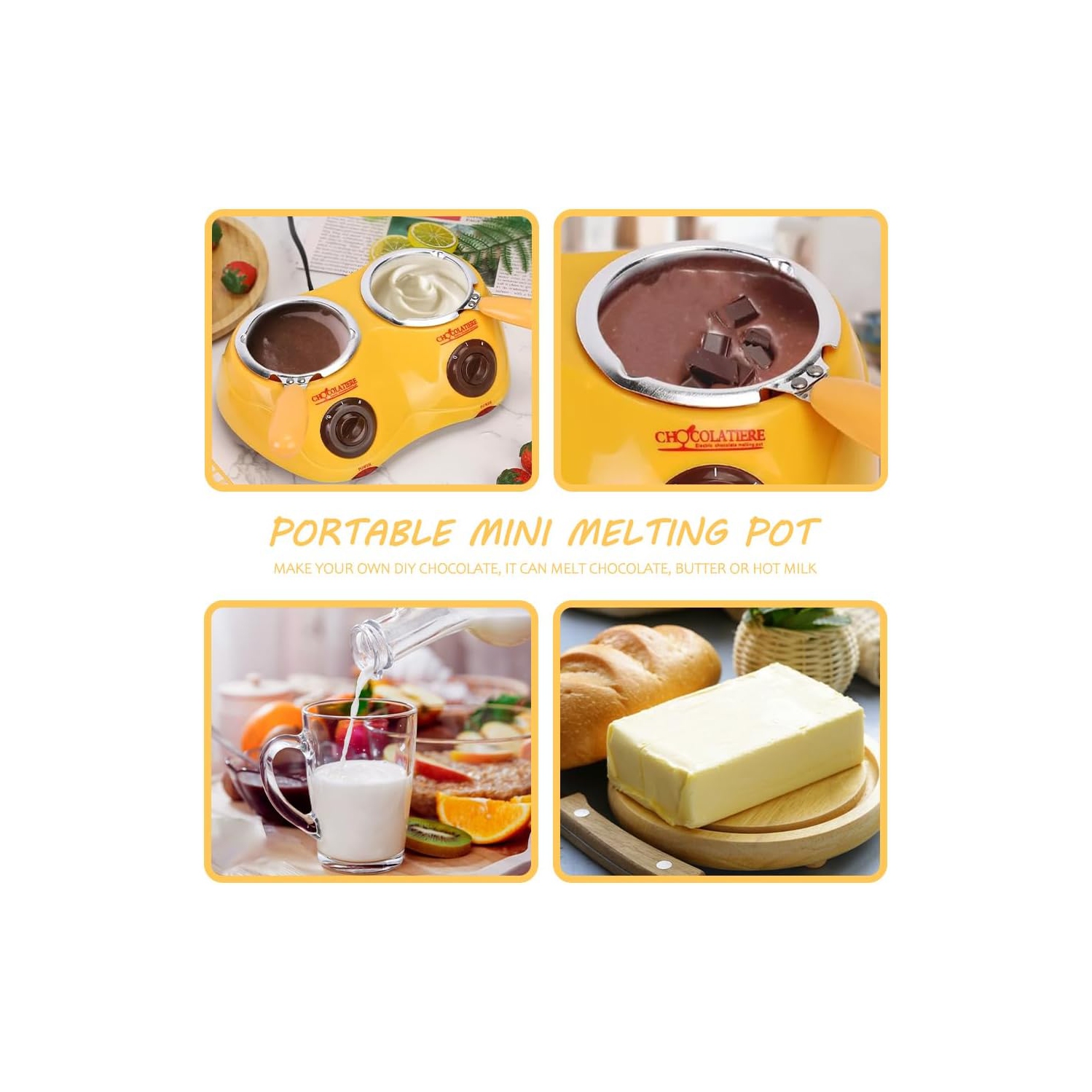 Olla eléctrica para derretir chocolate con control de temperatura dual y 20 accesorios Se puede utilizar para postres caseros, fiestas y