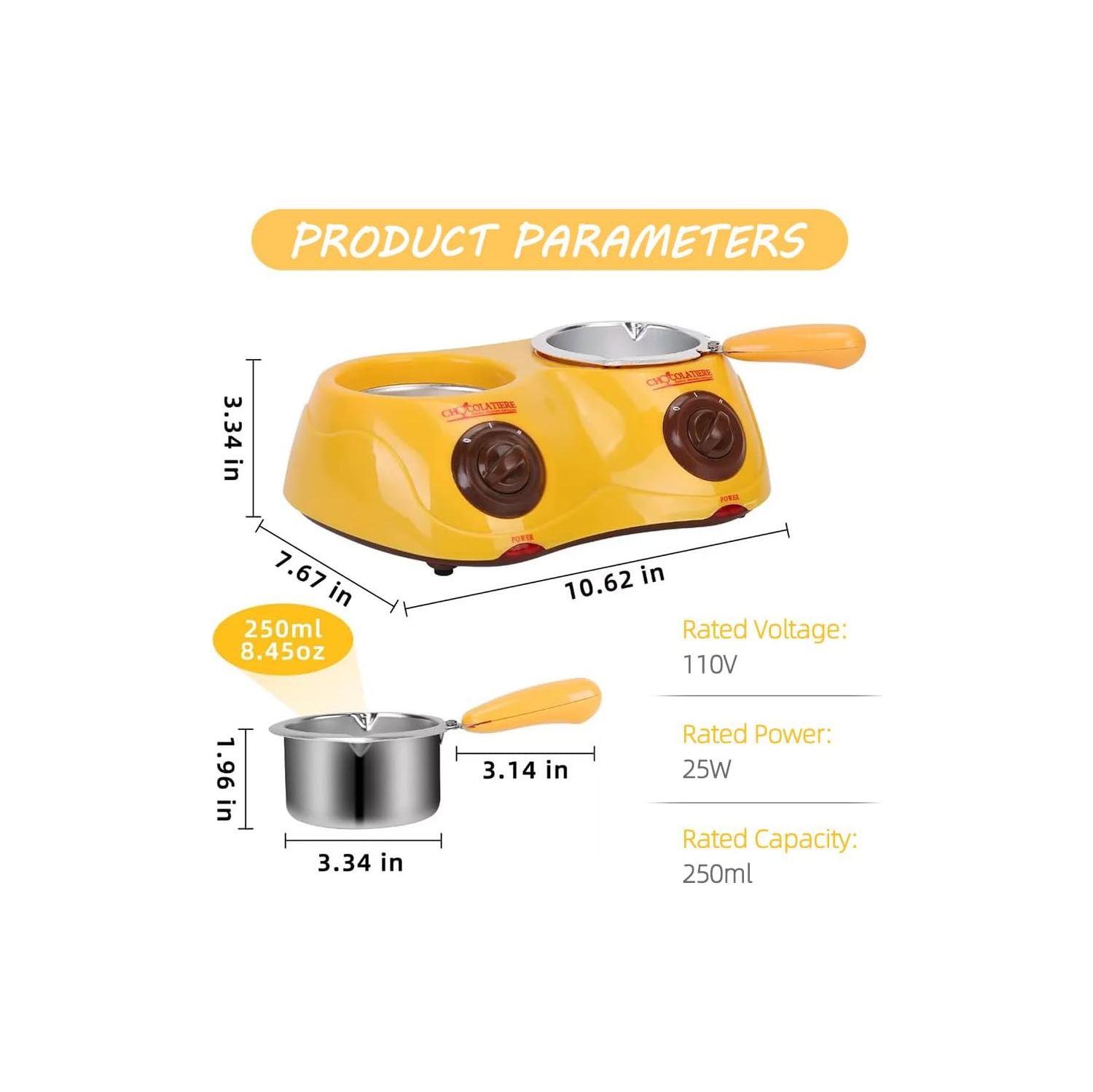 Olla eléctrica para derretir chocolate con control de temperatura dual y 20 accesorios Se puede utilizar para postres caseros, fiestas y