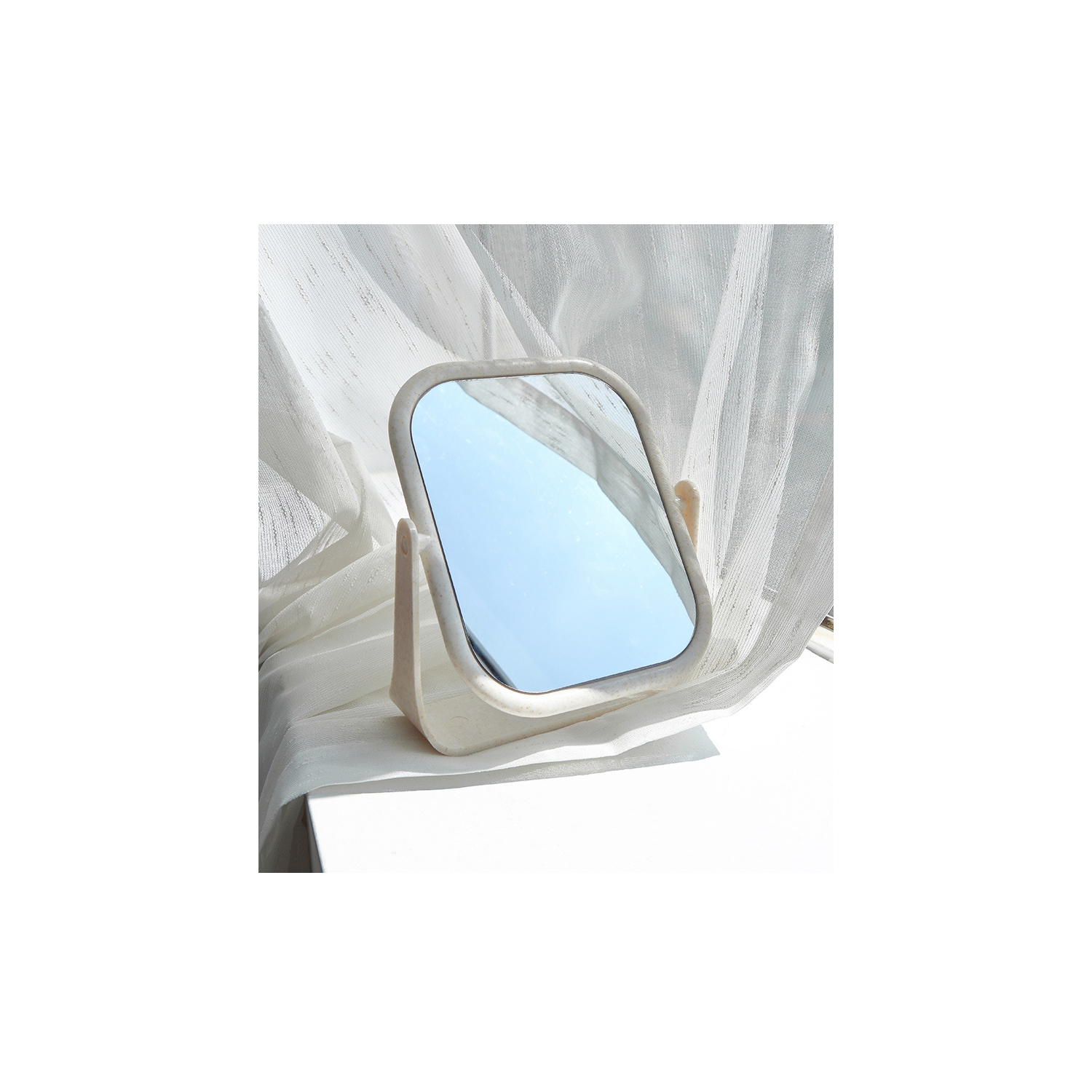 Miroir de maquillage, miroir rotatif double face, miroir rond de bureau, miroir portatif pliant simple, miroir de beauté personnel