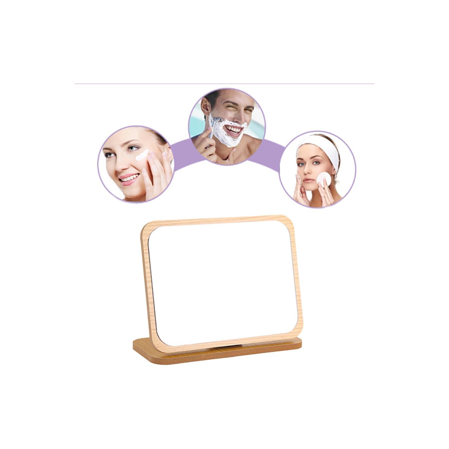 Miroir miroir de bureau miroir en bois miroir de maquillage simple miroir de bureau portatif pliable vertical miroir miroir de bureau en bois naturel