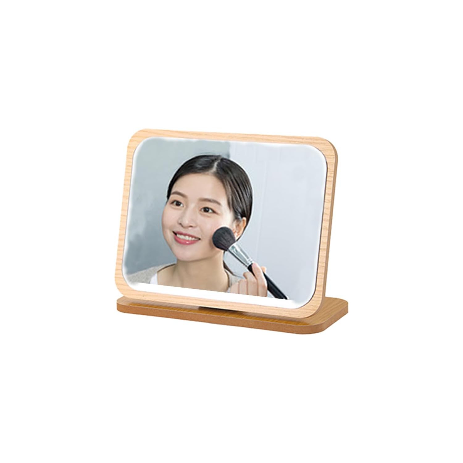 Miroir miroir de bureau miroir en bois miroir de maquillage simple miroir de bureau portatif pliable vertical miroir miroir de bureau en bois naturel