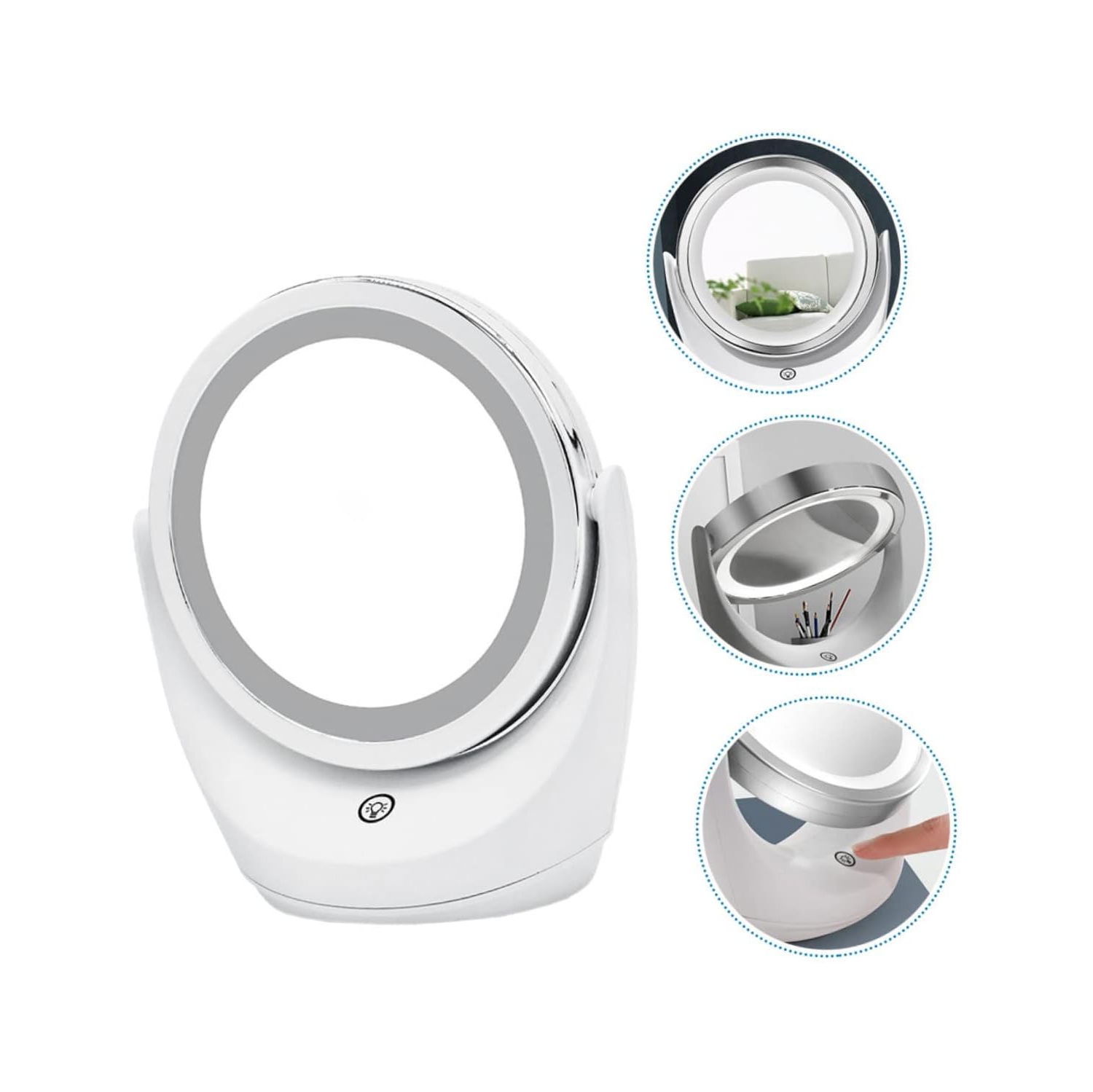 Miroir de maquillage DEL à gradation intelligente avec miroir de pansement lumineux de bureau