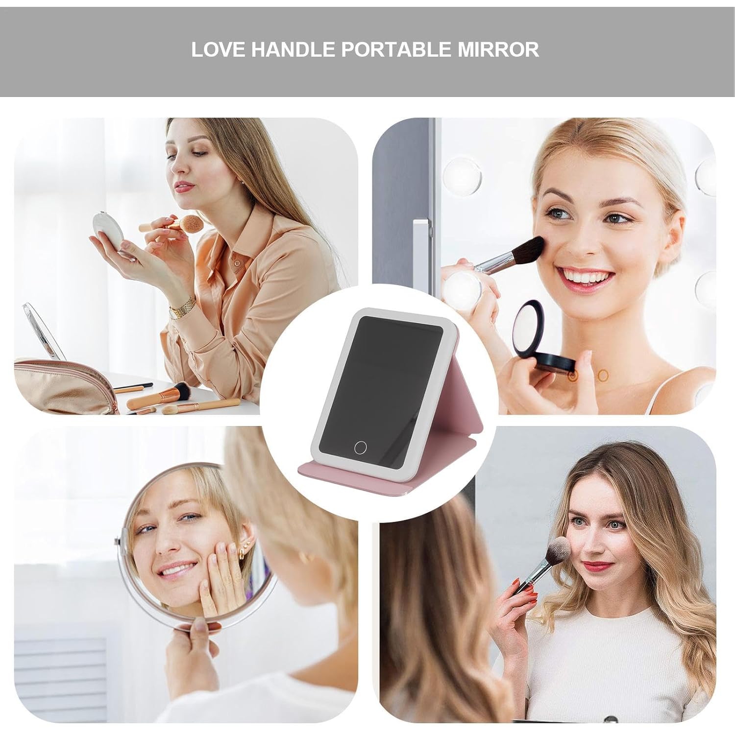 Miroir de maquillage de voyage éclairé, miroir de voyage LED, miroir de maquillage de voyage avec lumière, miroir de voyage LED à commande tactile