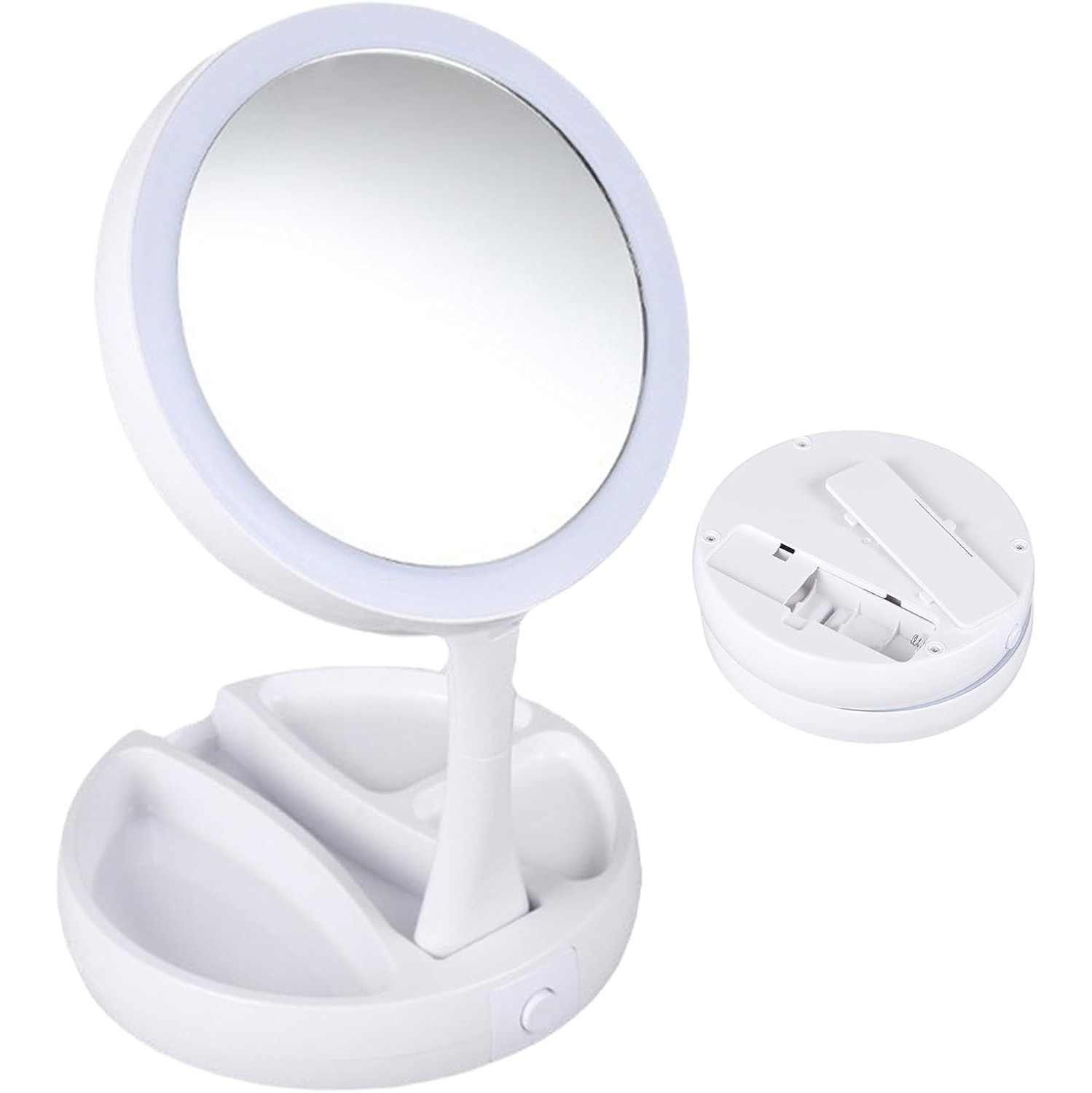 Miroir de maquillage de bureau Miroir de maquillage pliable | Miroir de maquillage pliable Miroir de maquillage rechargeable avec miroir de