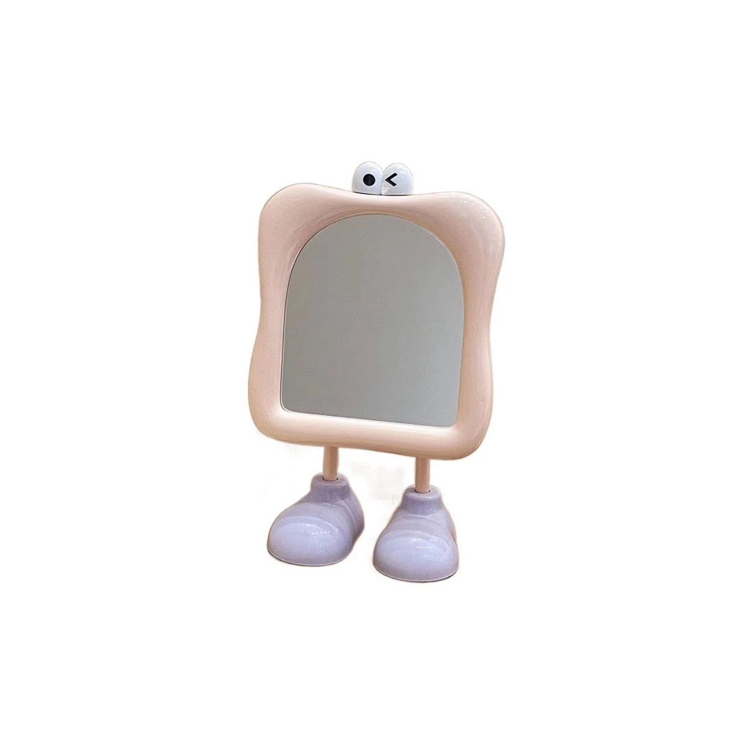 Decorative cute desktop mirror, free-standing fun makeup mirror for women - pink