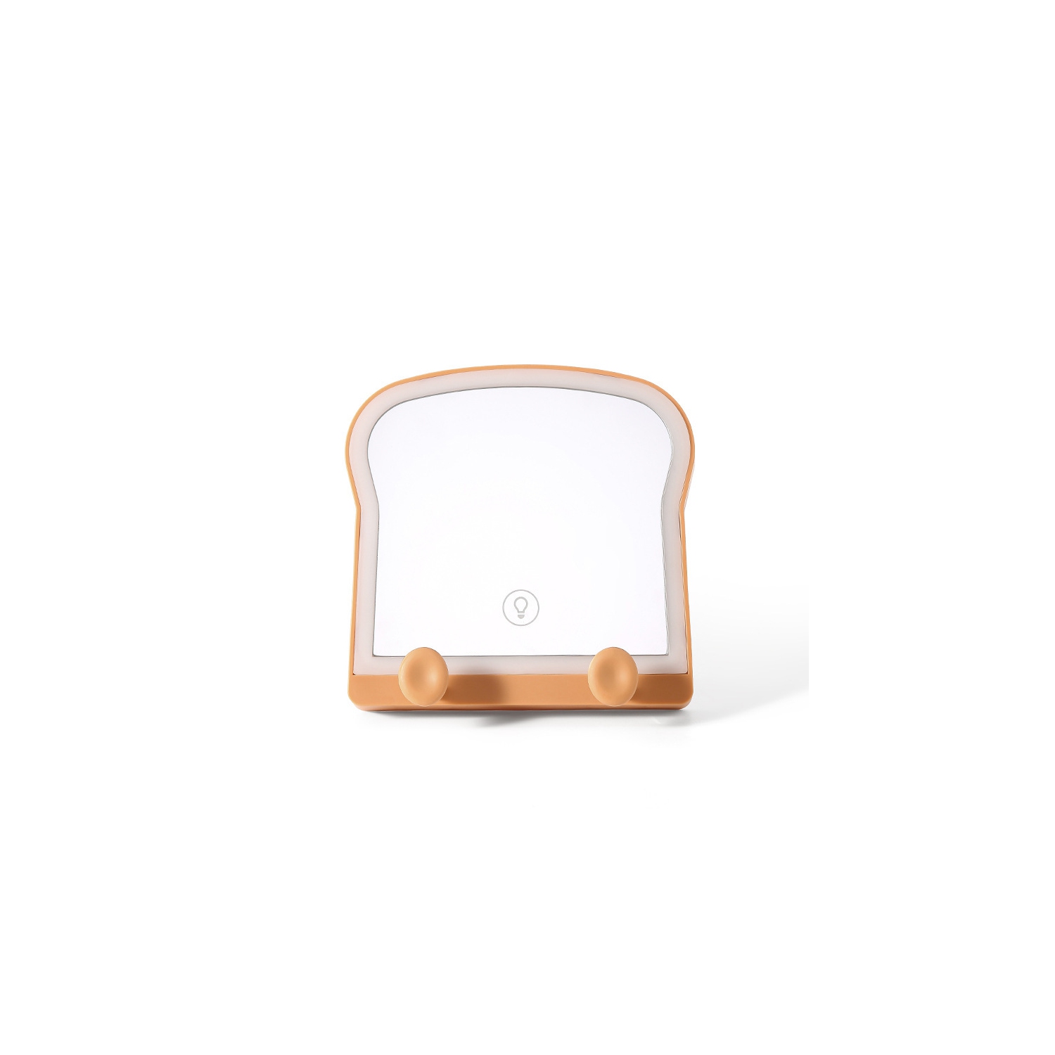 Miroir de maquillage de LED | Miroir de maquillage à 3 couleurs réglable Cute Toast Light avec miroir d'éclairage intelligent à commande tactile pour
