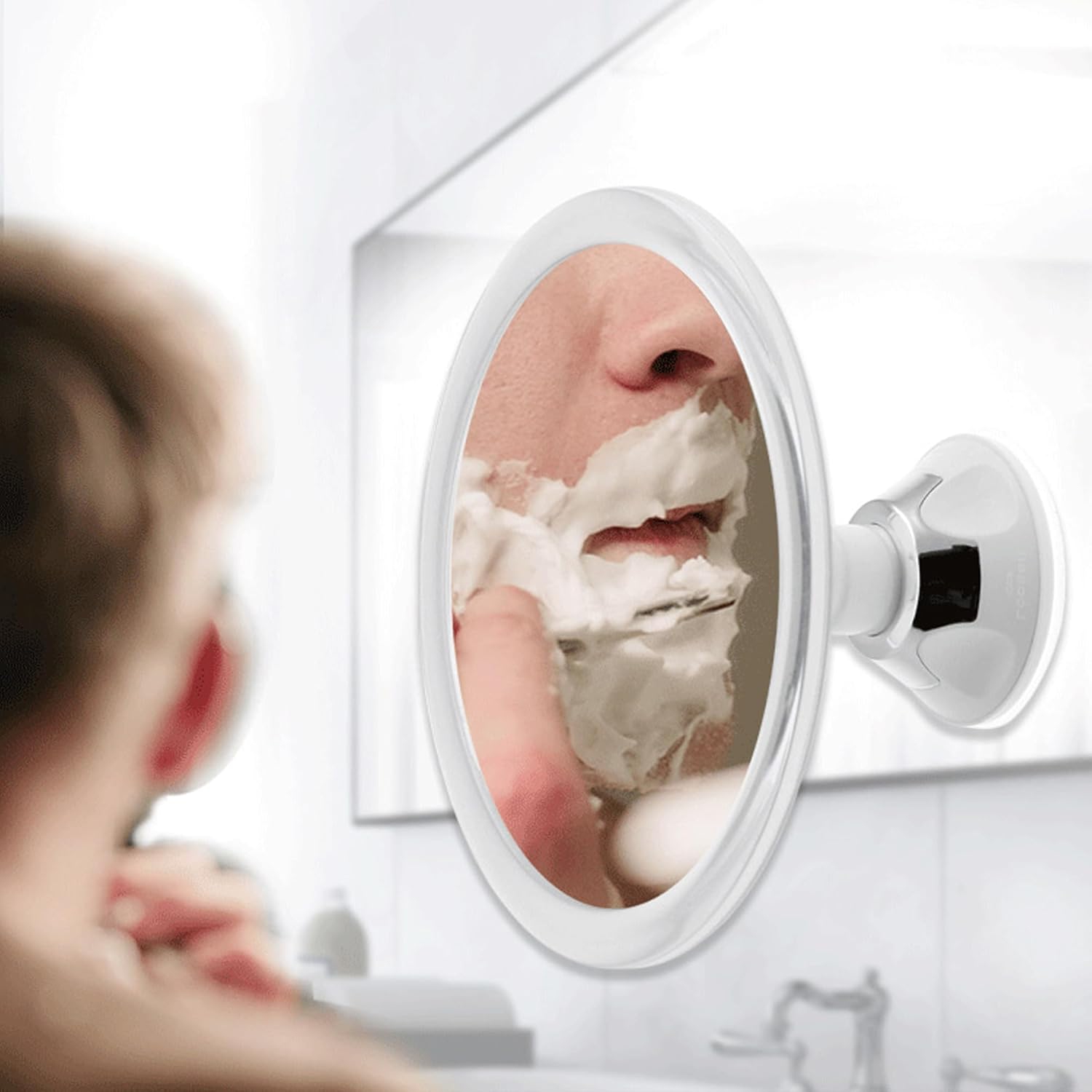 Miroir de rasage de douche avec ventouse robuste, miroir de maquillage à électrodéposition, douche antibuée et miroir de rasage avec support à