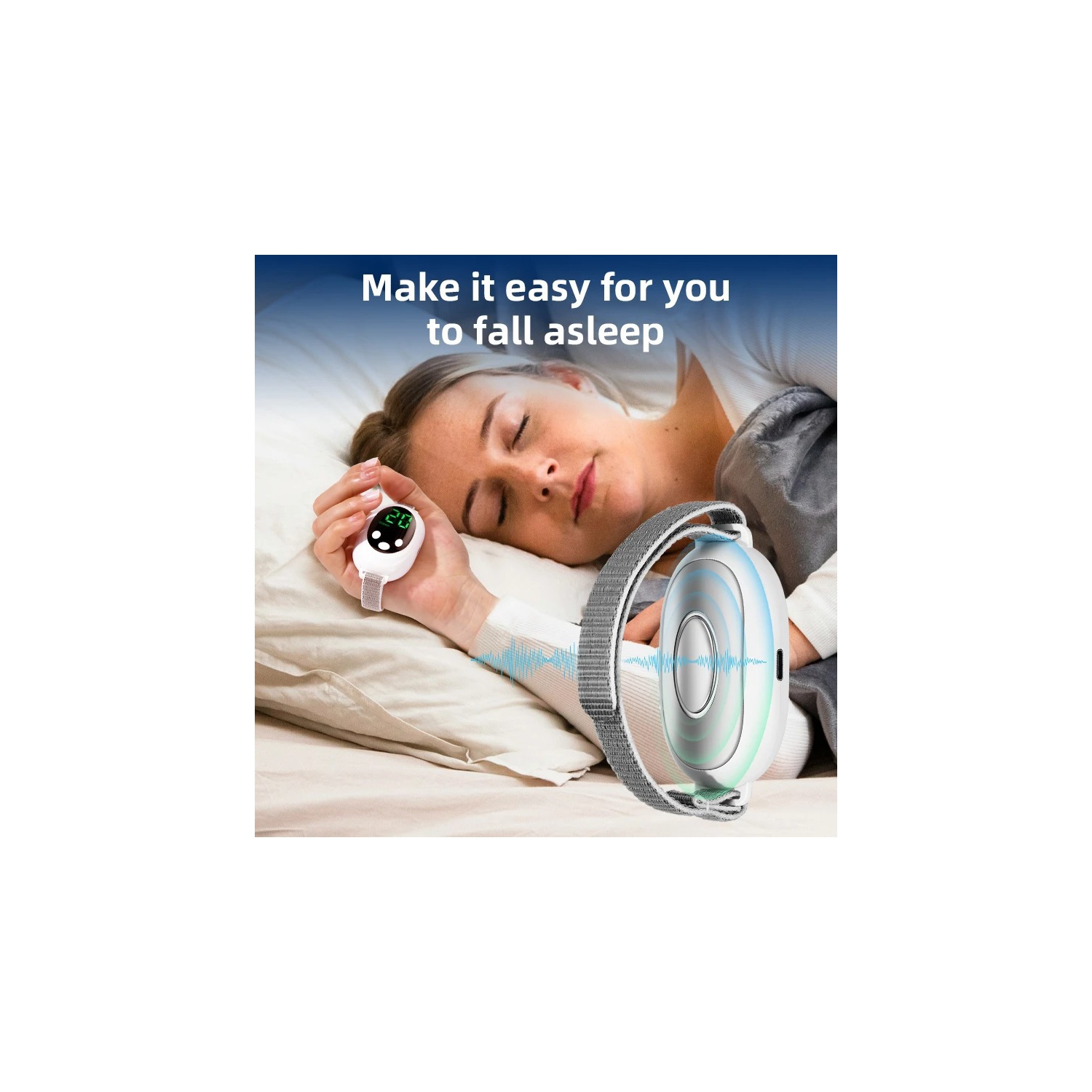 Appareil d'aide au sommeil manuel EMS Pulse of microcourrent Sleep Machine Insomnia Relief Anxiety Aide au sommeil, appareil de sommeil intelligent