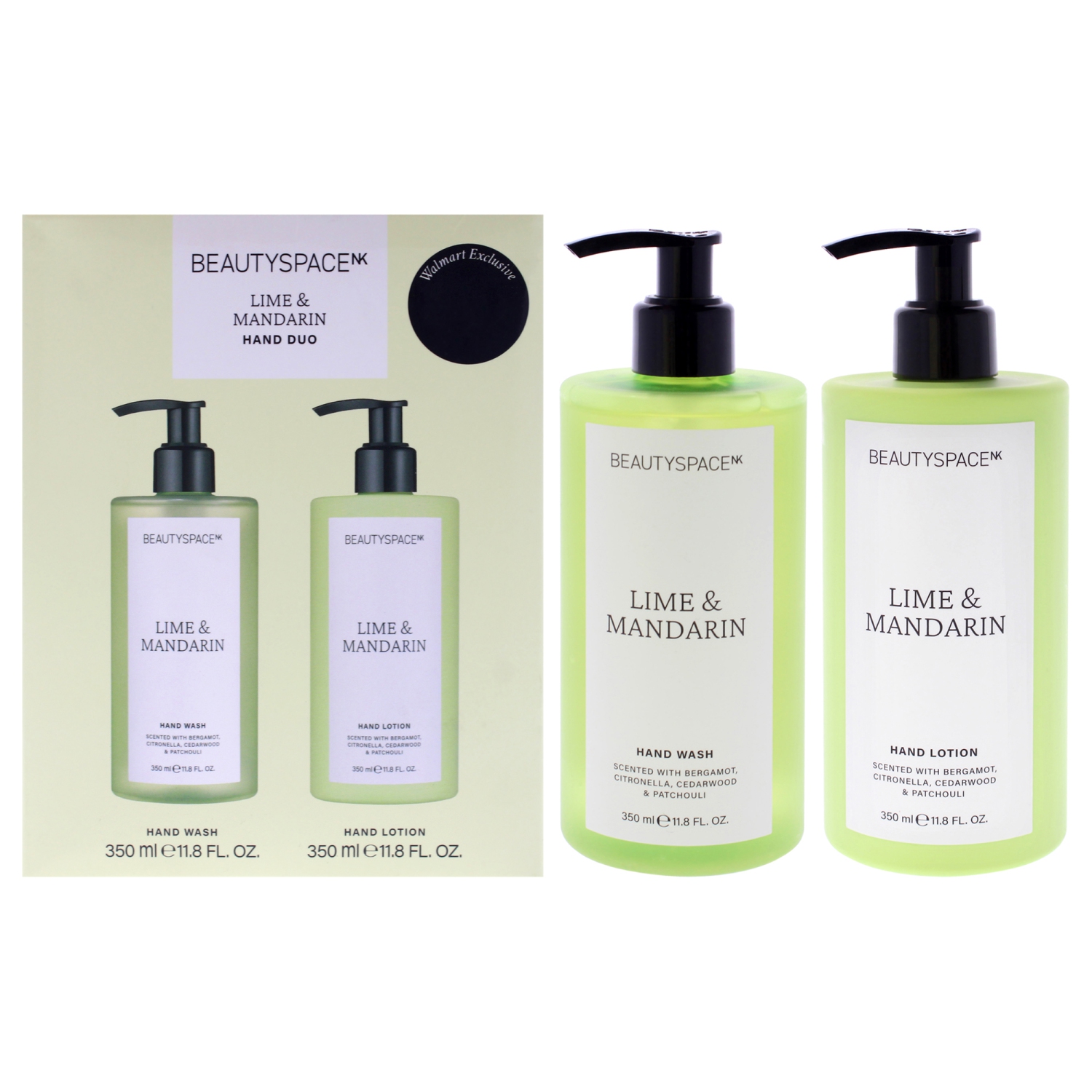 Beauty Space Hand Lotion Duo - Limen and Mandarin by BeautySpace for Unisex - 2 Pc 11.8oz Hand Lotion, 11.8oz Hand Wash