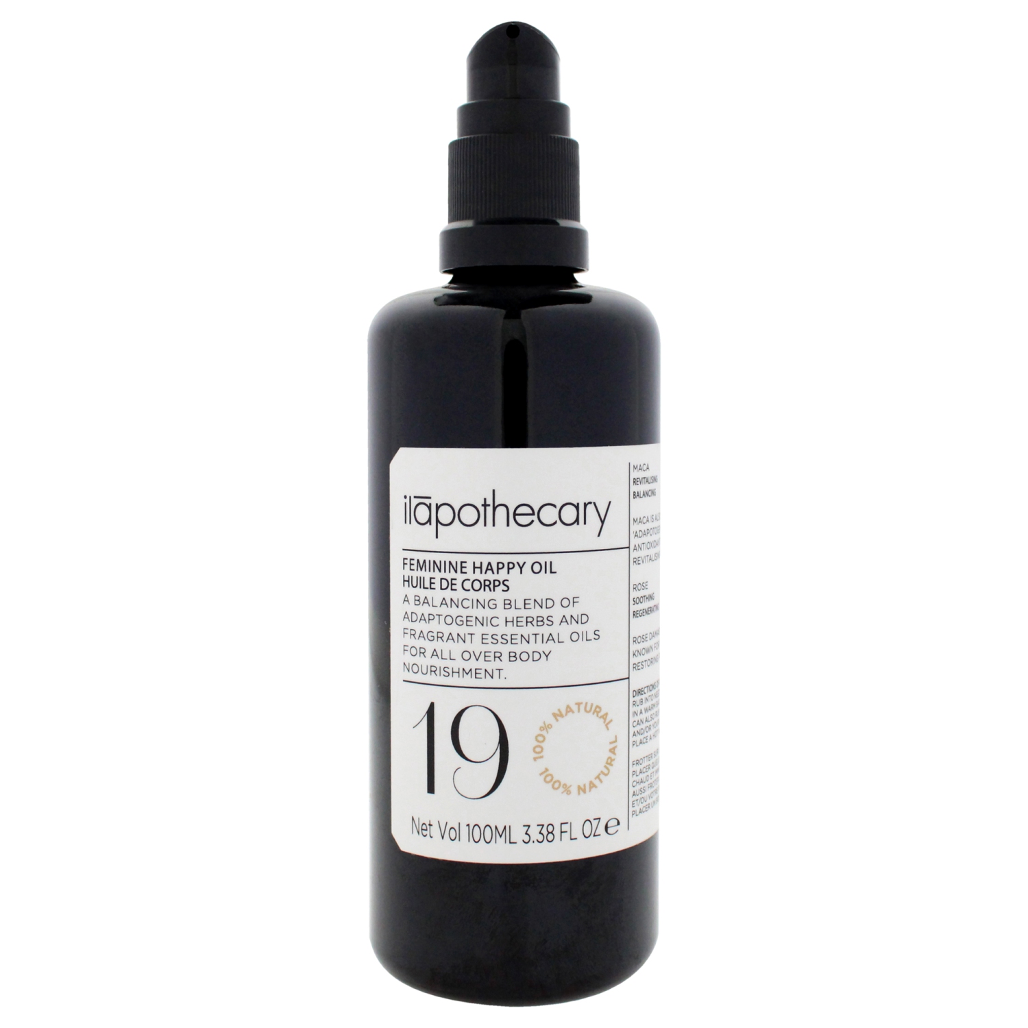 Feminine Happy Body Oil by Ilapothecary for Women - 3.38 oz Oil