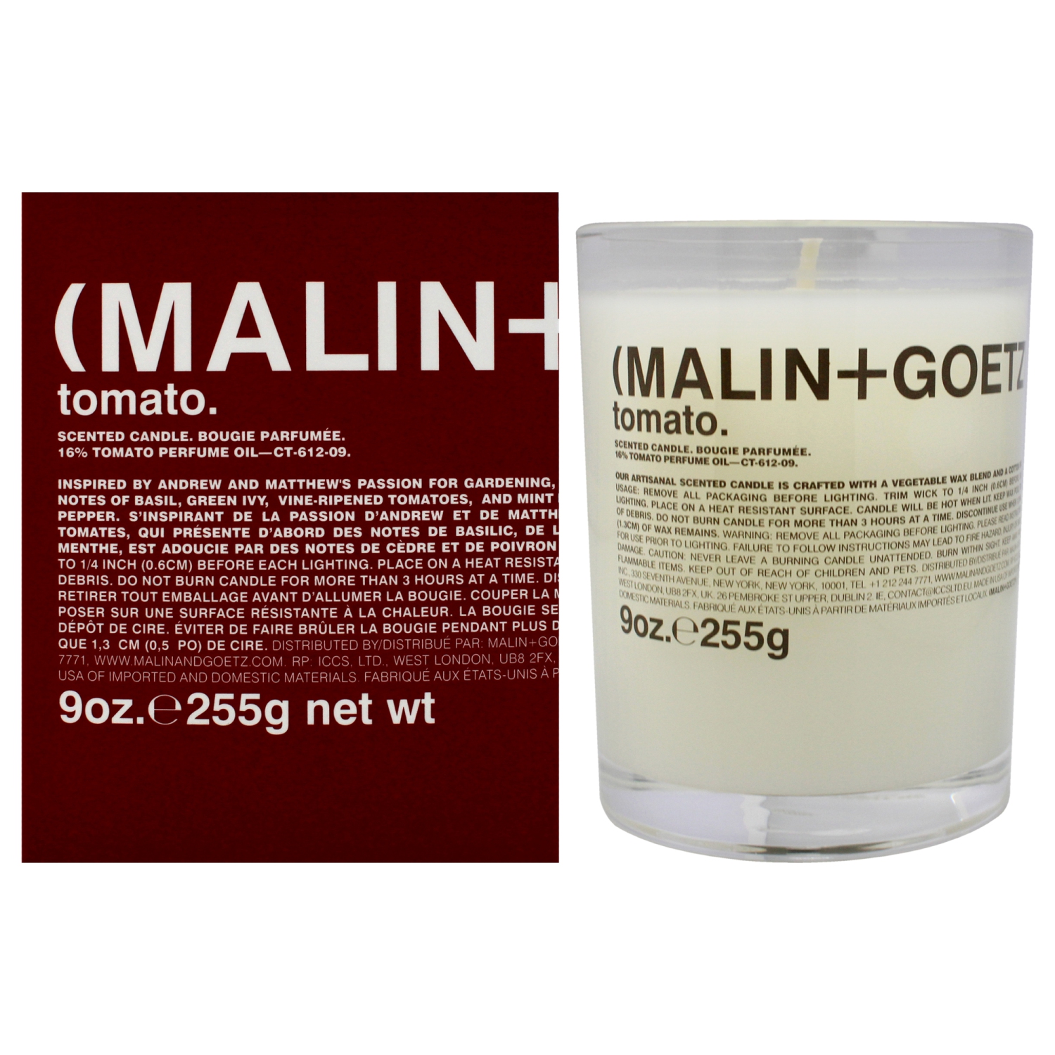 Scented Candle - Tomato by Malin + Goetz for Unisex - 9 oz Candle