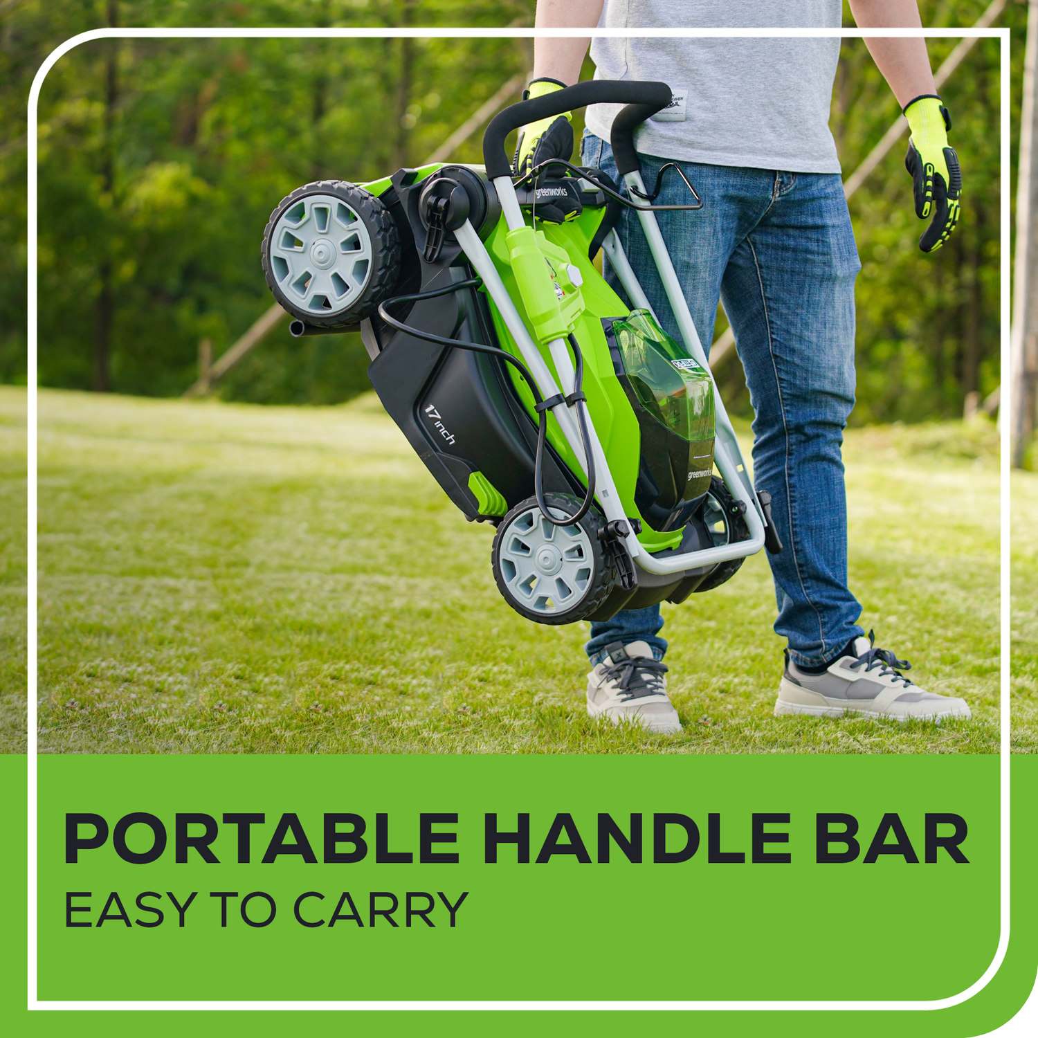 Greenworks 40V 17" Push Lawn Mower & 40V 12" String Trimmer Combo Kit, 4.0Ah Battery and Charger Included