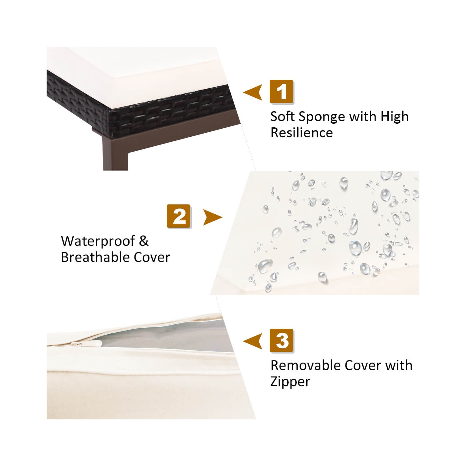 Costway Set of 2 Patio Rattan Chaise Lounge Chair Outdoor Reclining Chaise Sun Lounger