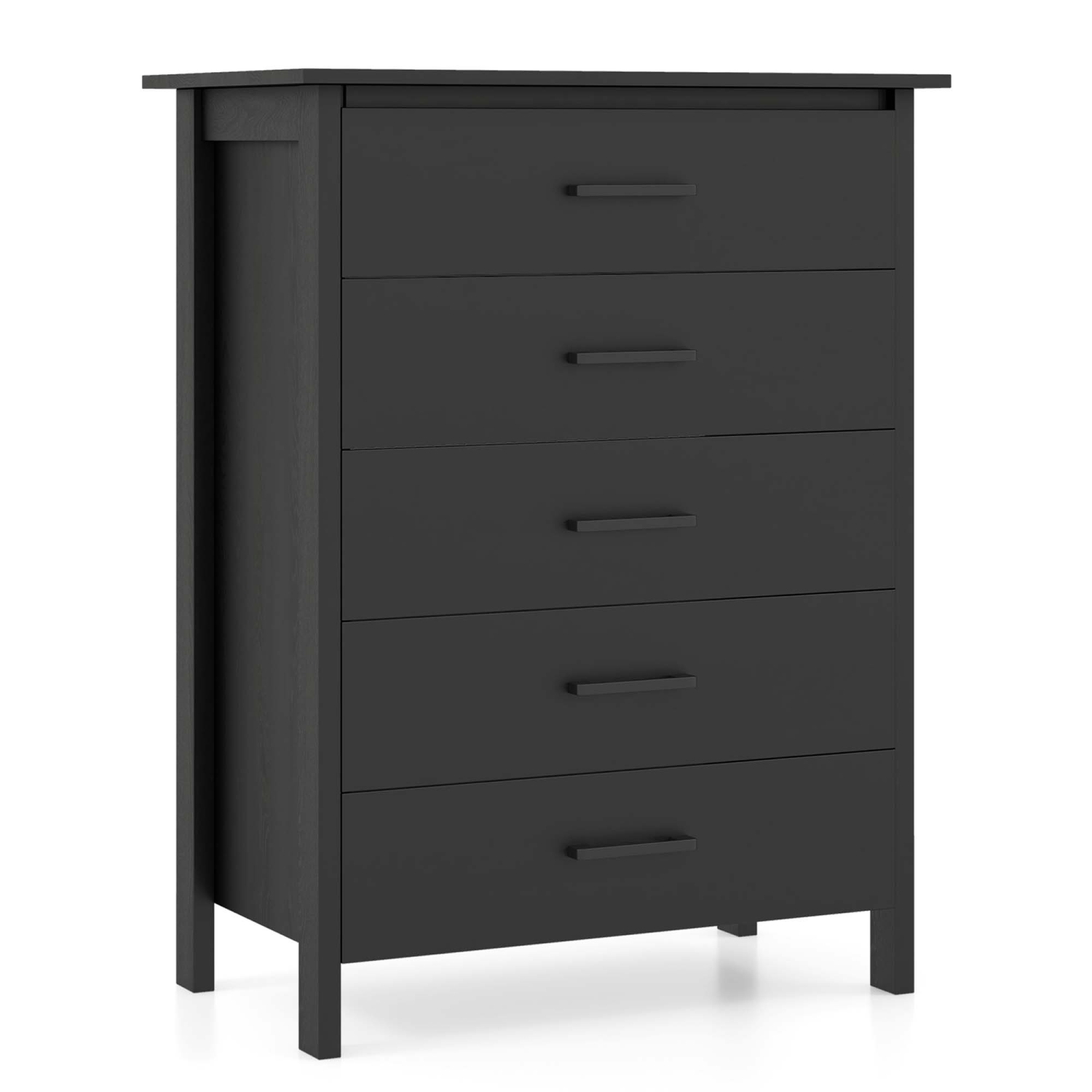 Costway Modern 5 Drawer Chest Storage Dresser Cabinet with Metal Handles