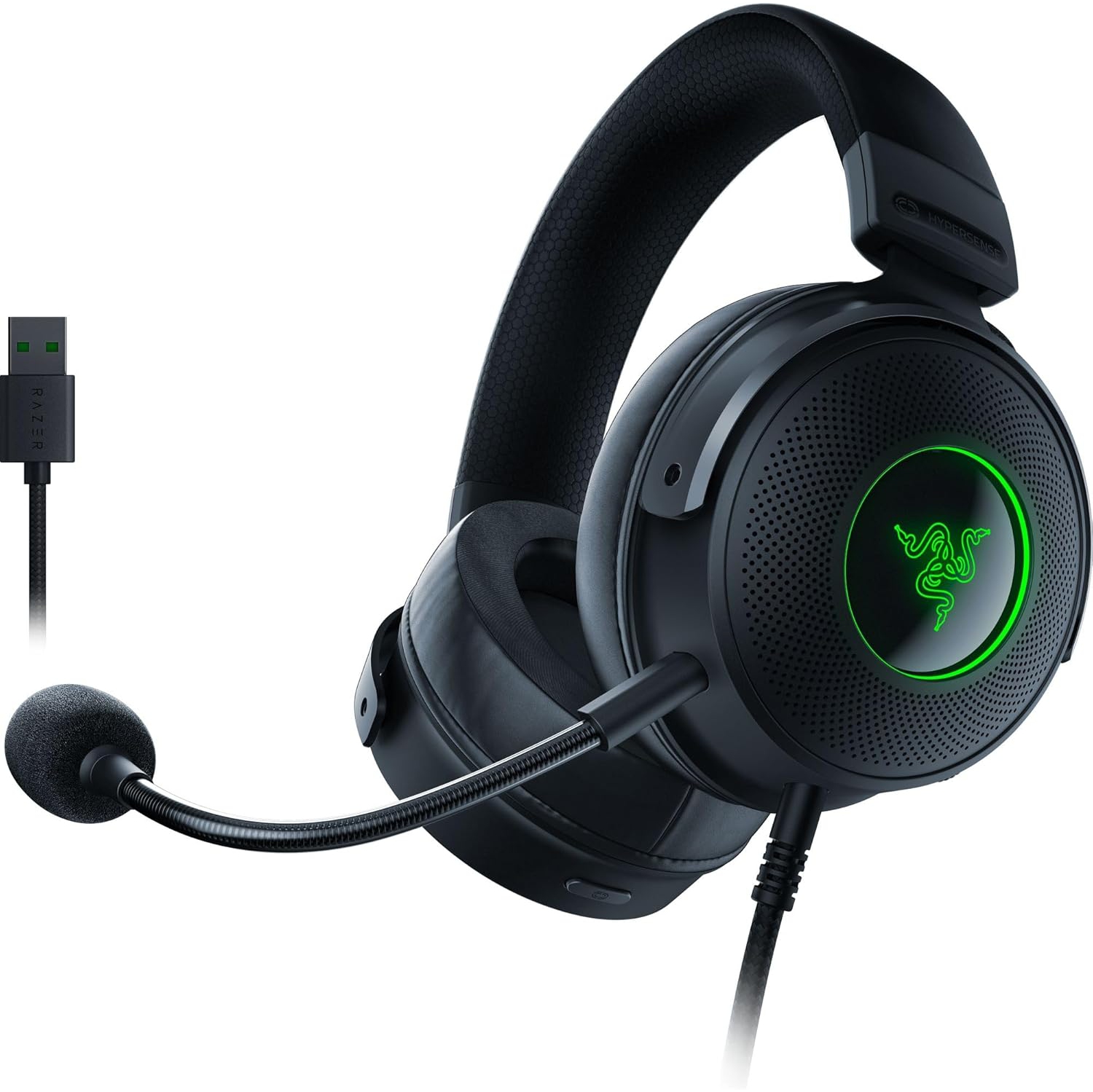 Casque de jeu USB avec fil Kraken V3 HyperSense de Razer avec technologie haptique - Remis à neuf