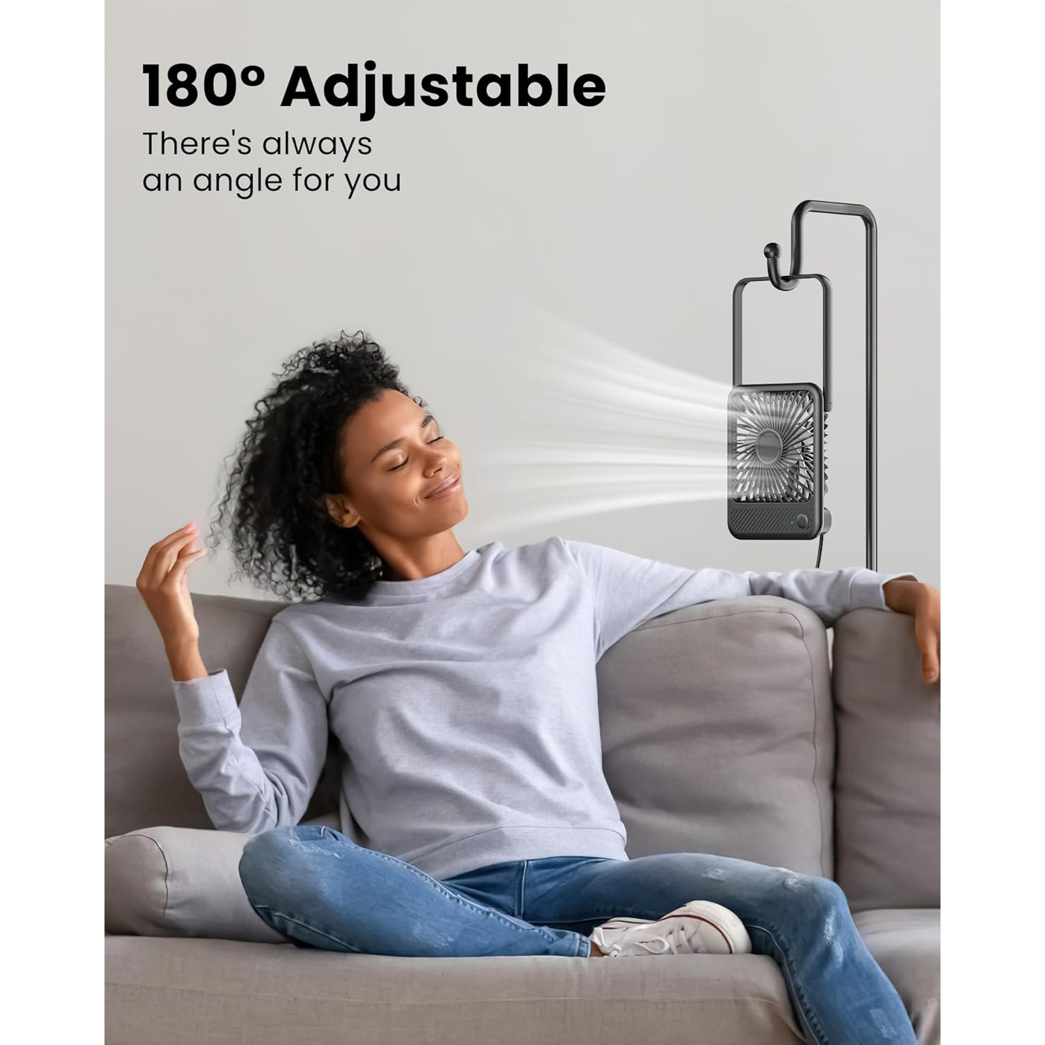 Koonie USB Desk Fan – Ultra Quiet Small Personal Fan with 180° Tilt, 3 Speeds Adjustable, USB-C Powered, for Office, Desktop, Bedroom