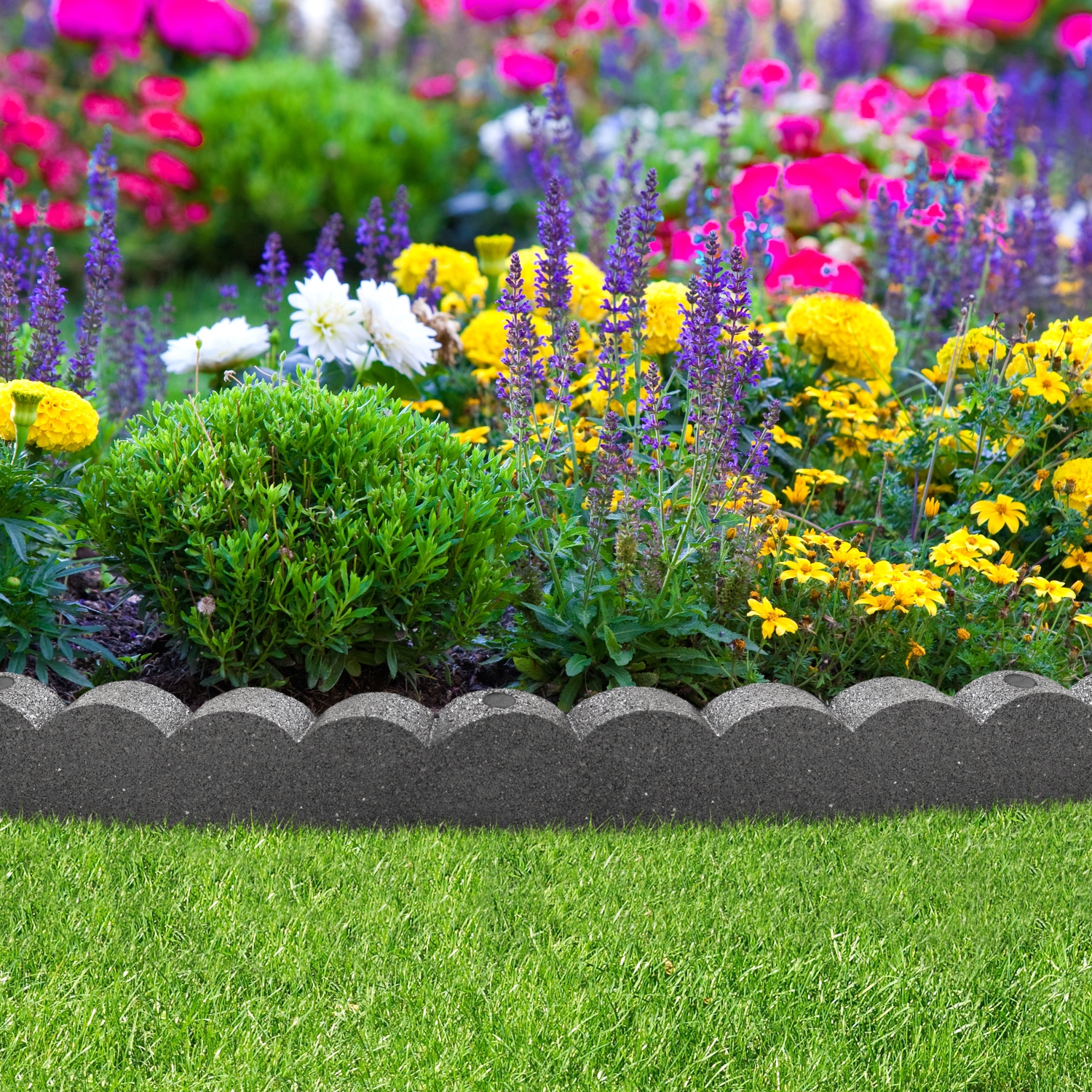 EzBorder Scallop Garden Border 2" Thick in Grey Colour - 2 Pack