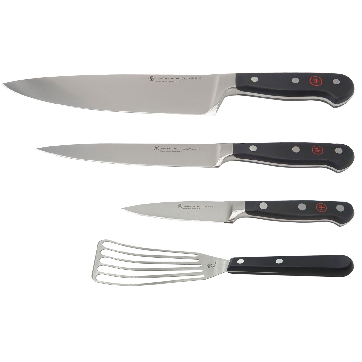 Wusthof Classic 3-Pc. Chef's Knife Set 1120160301 + Gourmet Slotted Fish Spatula