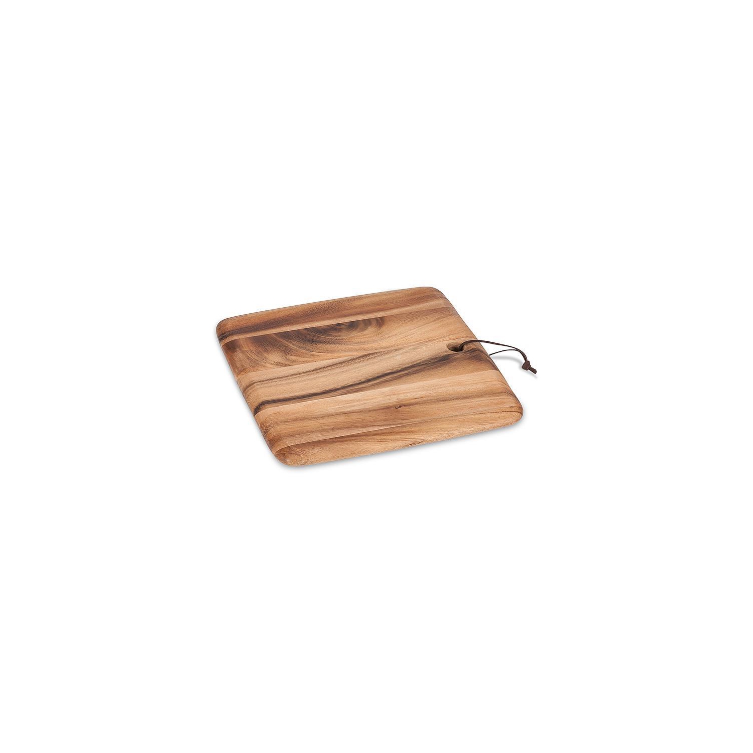 Plateau carré en bois d'acacia avec courroie de service et de charcuterie de 12&nbsp;po d'Abbott, décoration de cuisine rustique, planche à découper