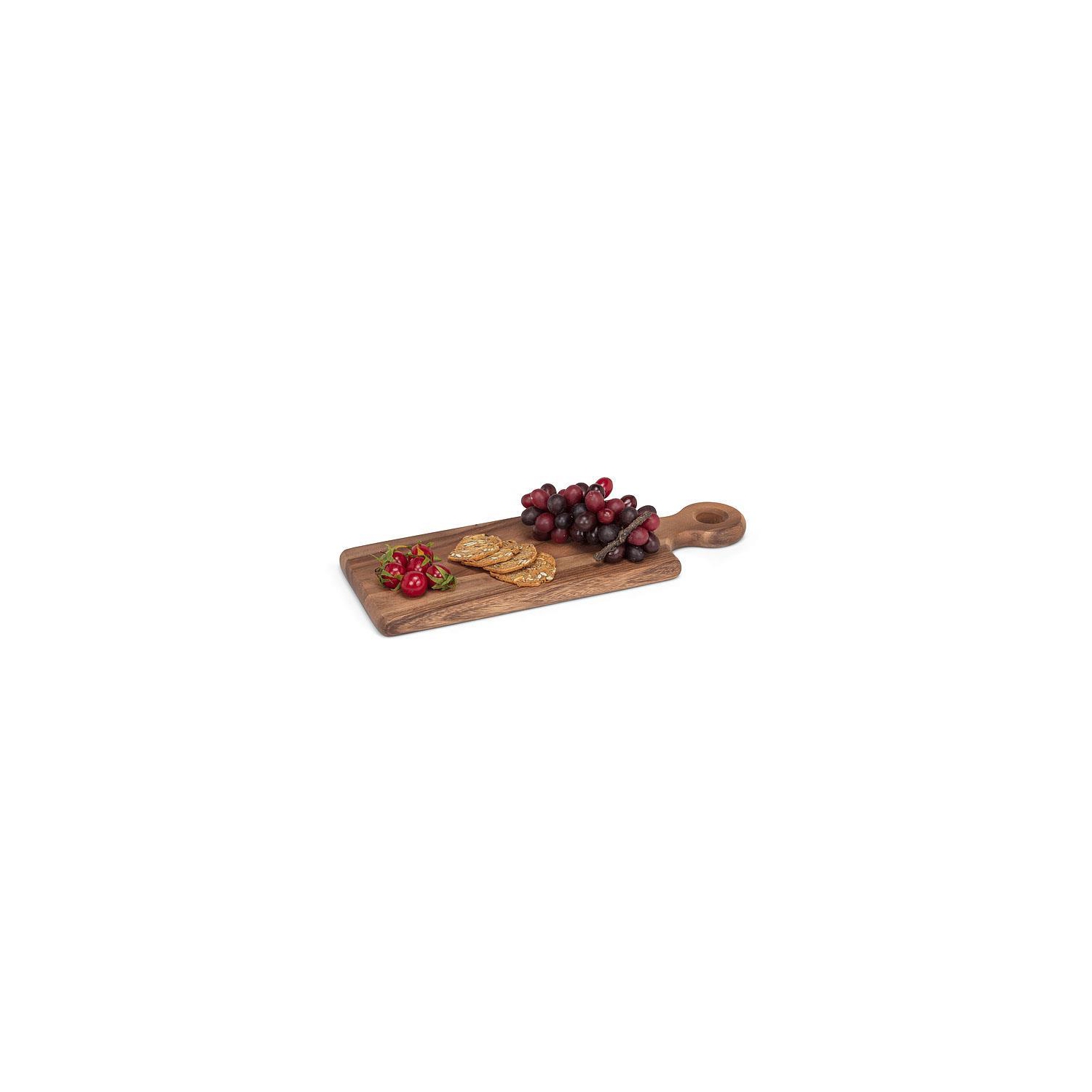 Abbott Small Rectangle Acacia Wood w/Loop Handle-6x16"L Serving & Charcuterie Tray, Rustic Kitchen Decor, Cheese or Bread Cutting Board