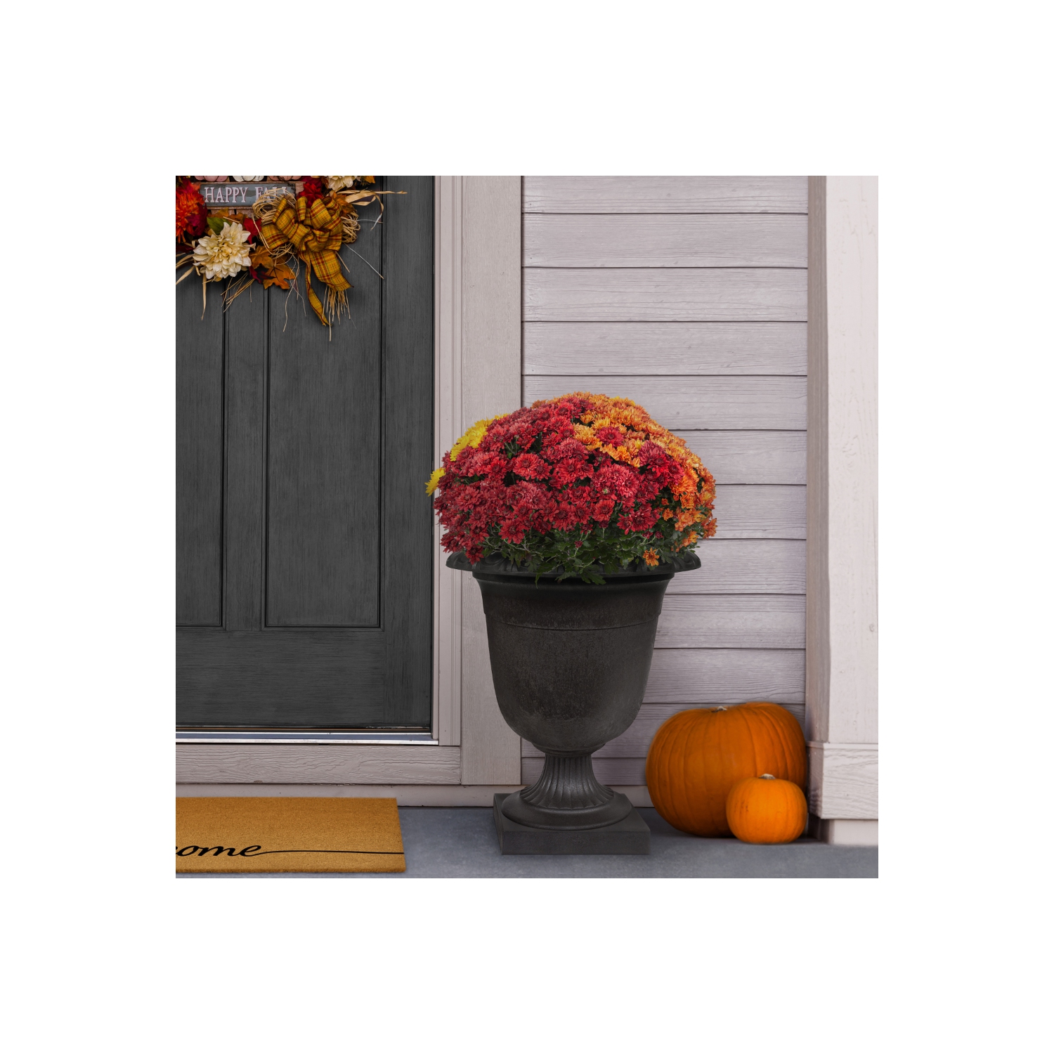 Tierra Verde 19" x 23" Crescendo Urn Planter In Slate, Made from recycled materials