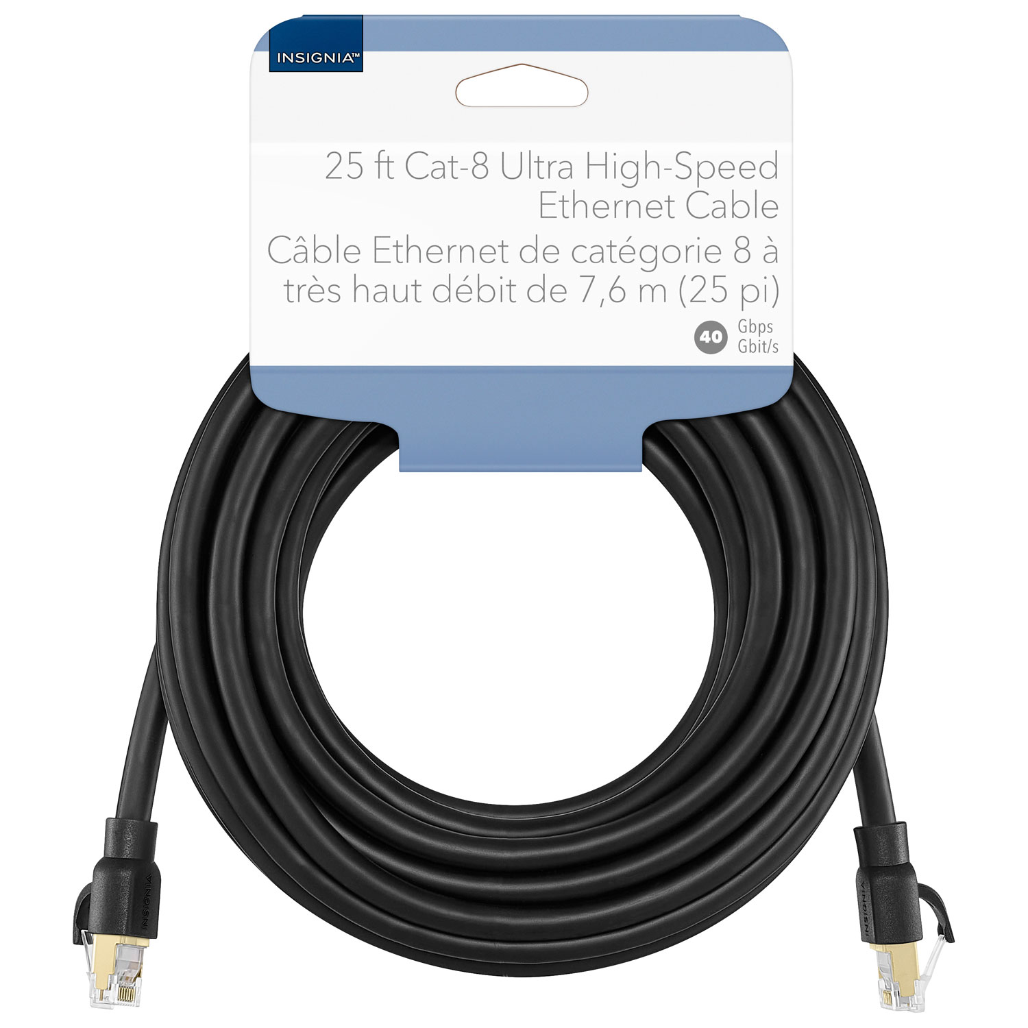 Câble Ethernet Cat8 de 7,6 m d'Insignia - Noir - Exclusivité de Best Buy