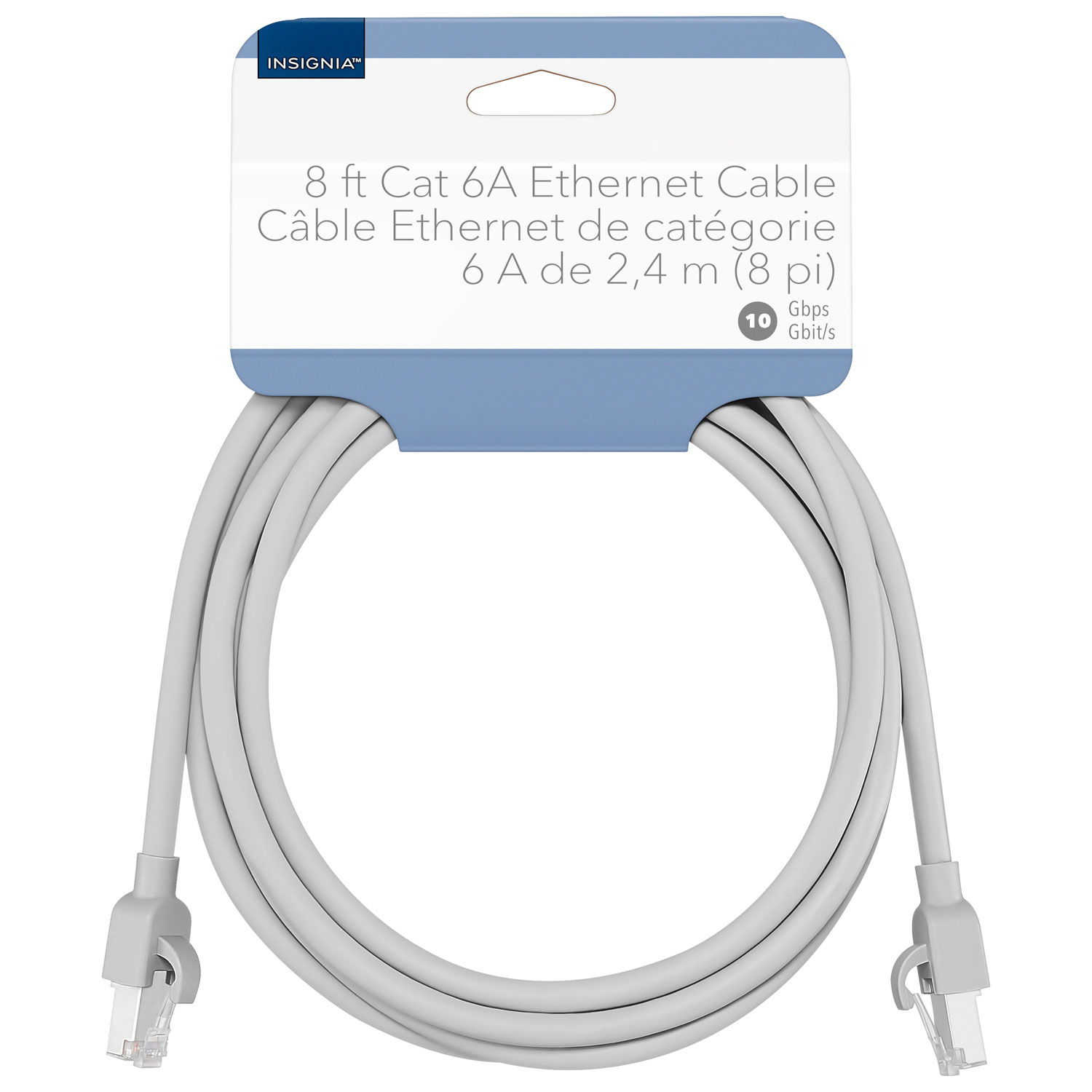 Câble Ethernet Cat 6A de 2,4 m d'Insignia - Gris - Exclusivité de Best Buy