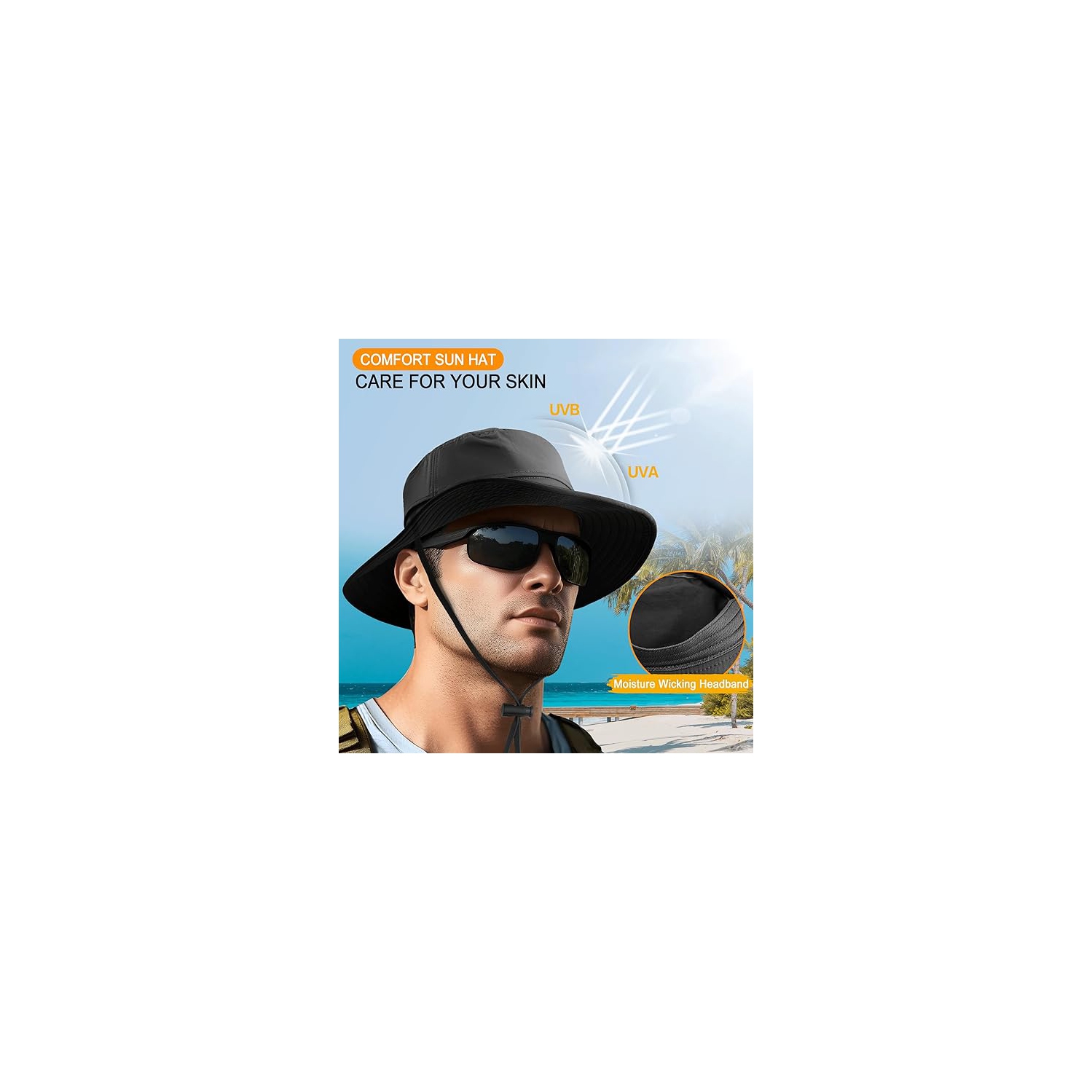 Sun Hat for Women and Men Sun Protection UPF 50+: Wide Brim Hat for Fishing, Waterproof Hat for Women for Hiking